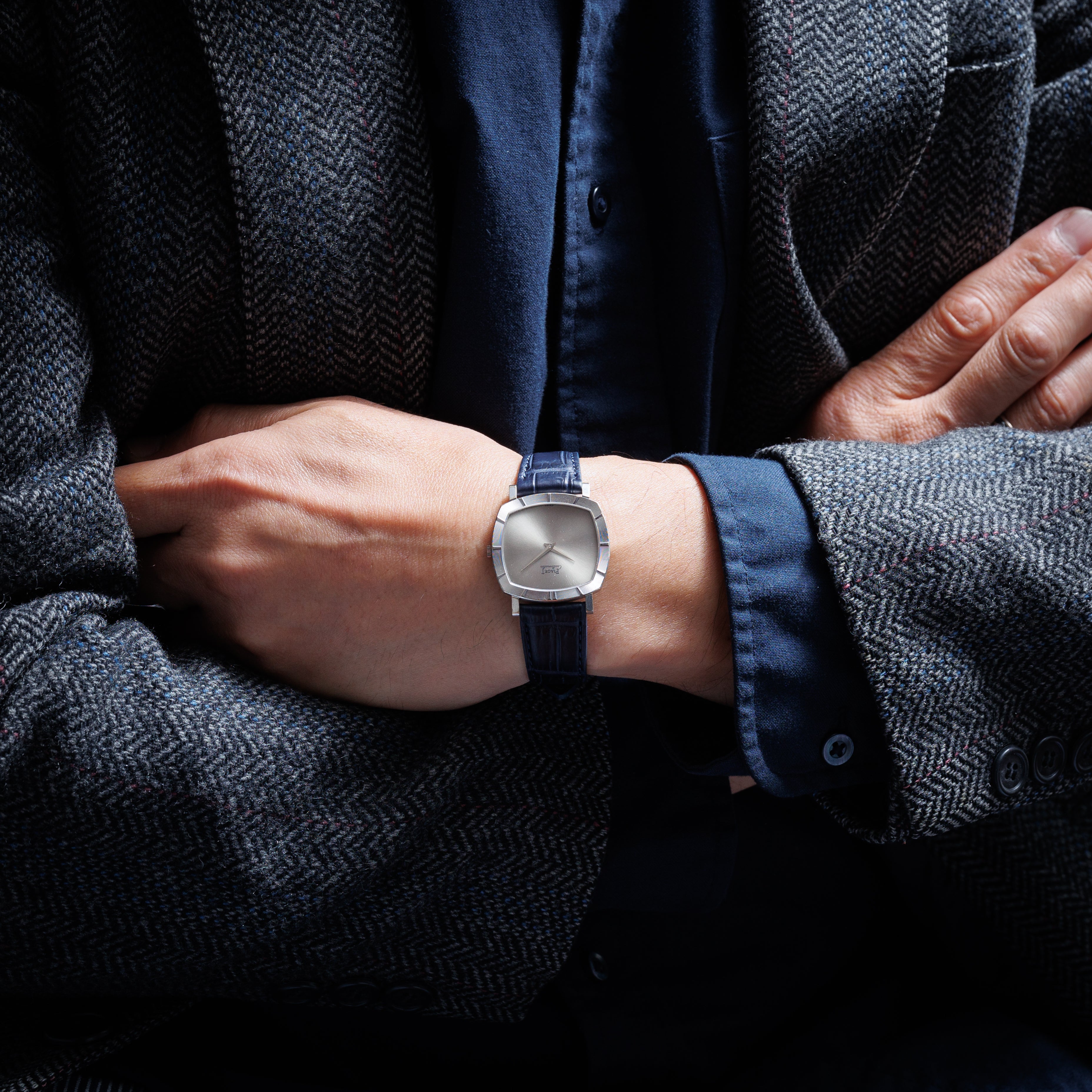 ピアジェ クッションケース 1960年代製 Ref.12423 オートマチック 18金ホワイトゴールド 純正尾錠付き