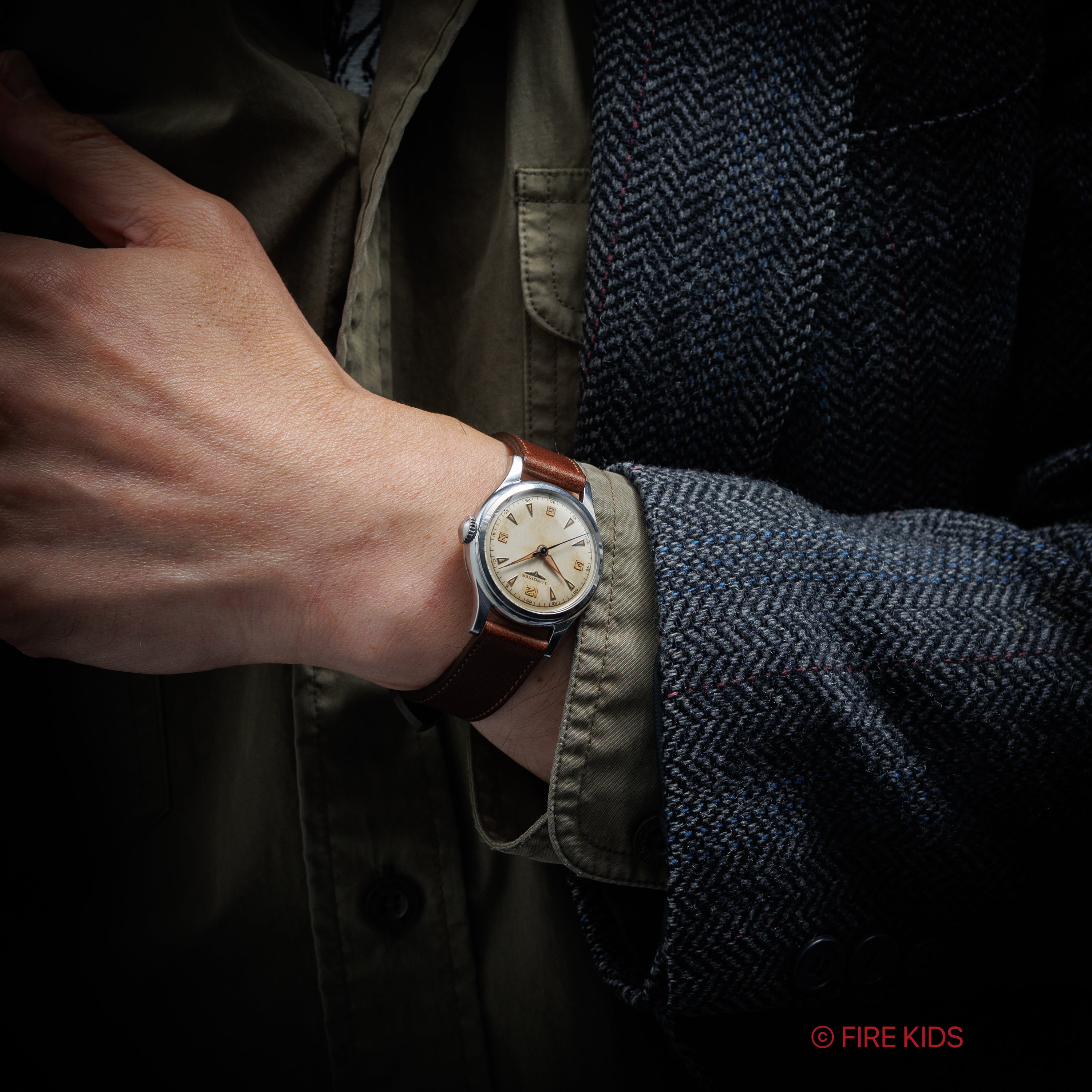 ロンジン セイタケ 手巻き 飛びアラビアダイヤル 1950年代製 34mmケース Cal.12.68N