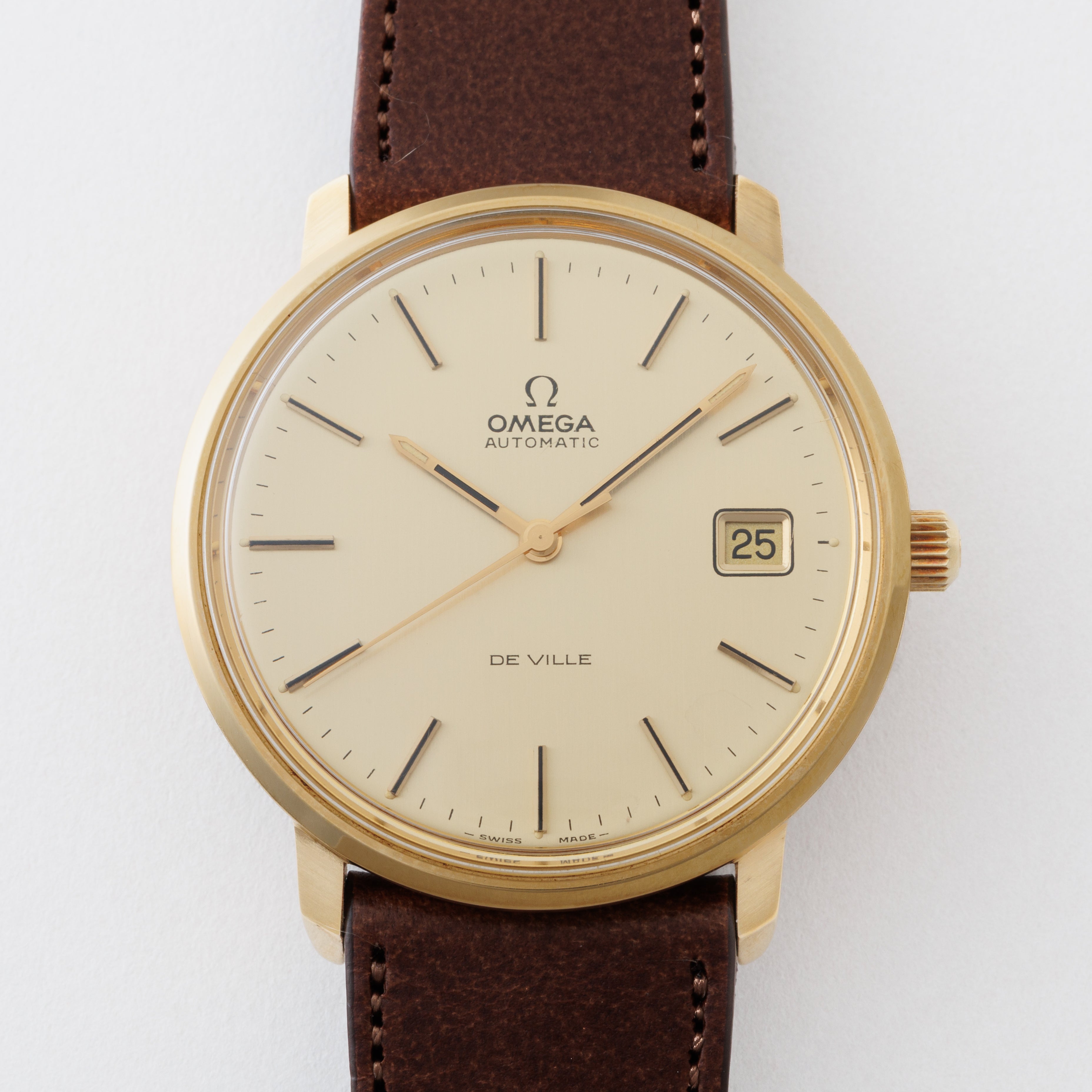 オメガ デ・ヴィル 金張りラウンドケース 1970年代製 未使用美品 ハイビート自動巻き