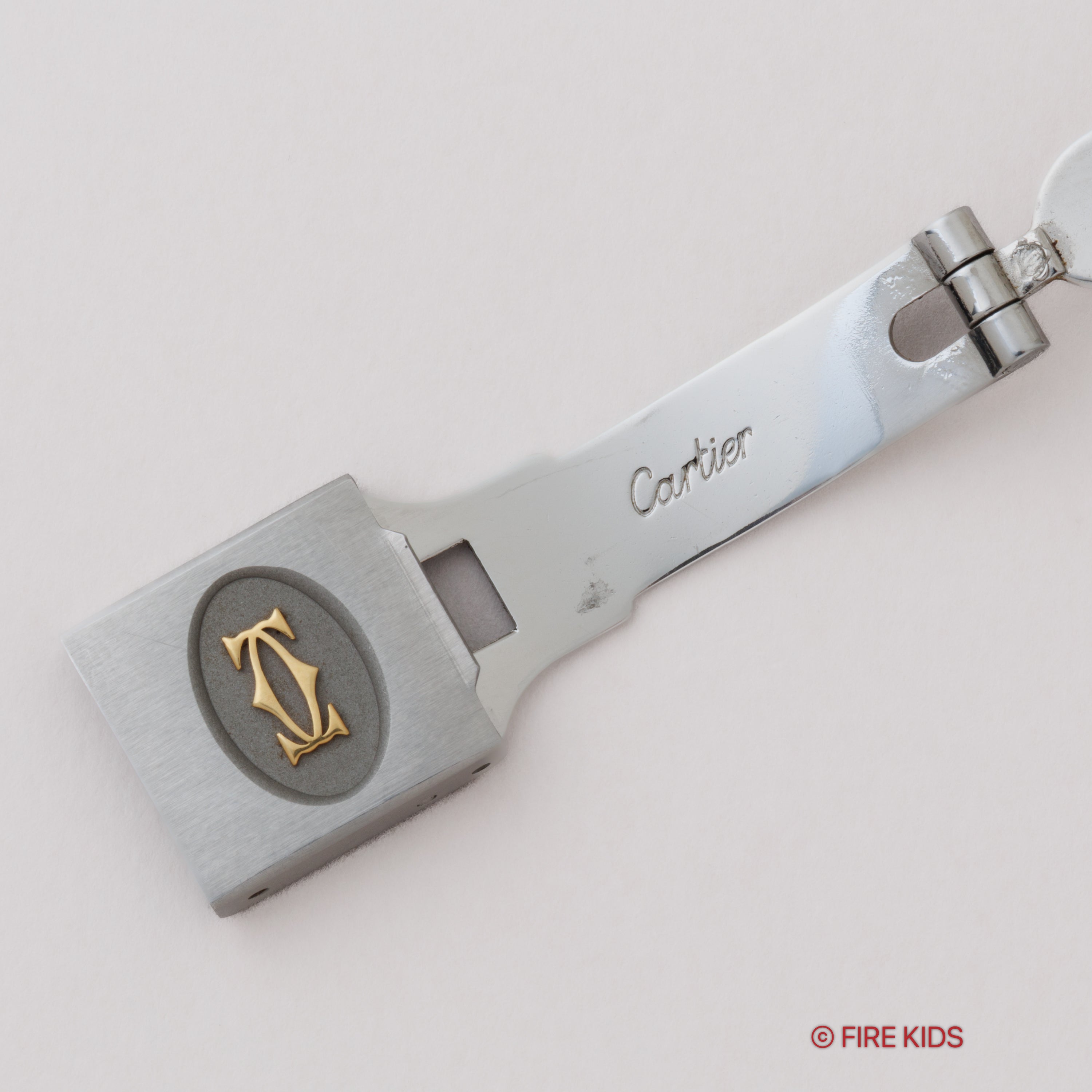 カルティエ サントス LMサイズ コンビ 自動巻き 1980年代製 ホワイトローマン 箱、ギャラ付