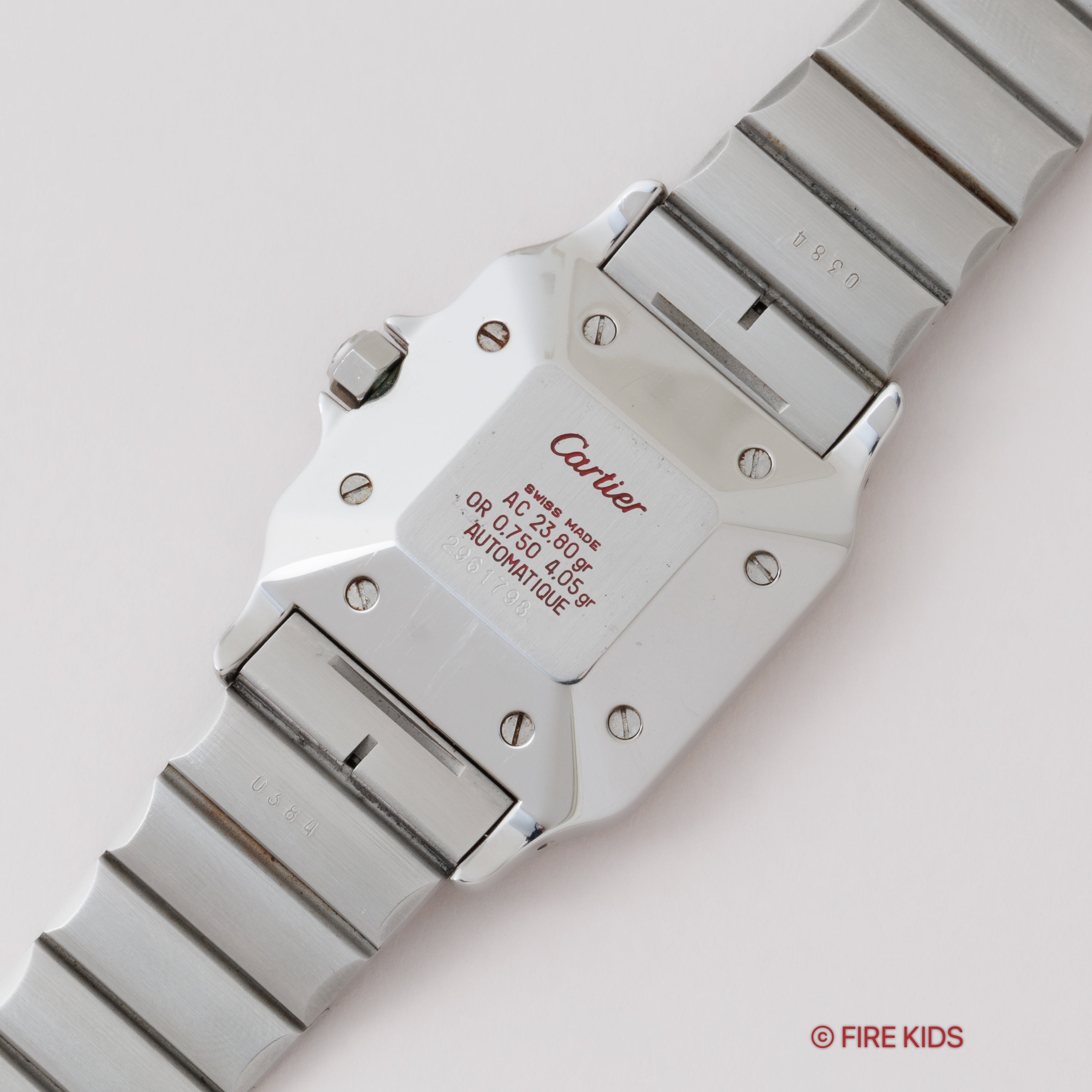 カルティエ サントス LMサイズ コンビ 自動巻き 1980年代製 ホワイトローマン 箱、ギャラ付