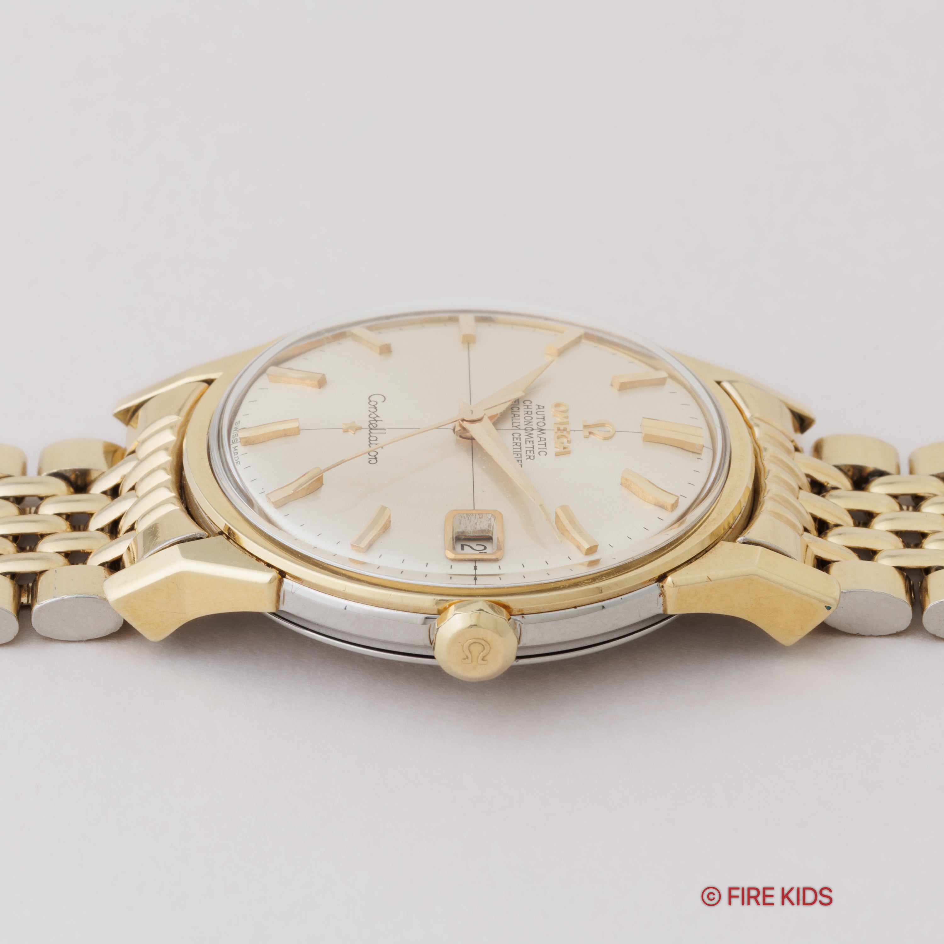 オメガ コンステレーション ラウンドケース トップゴールド 自動巻き 1966年製 Ref.168.005 純正ブレス付き