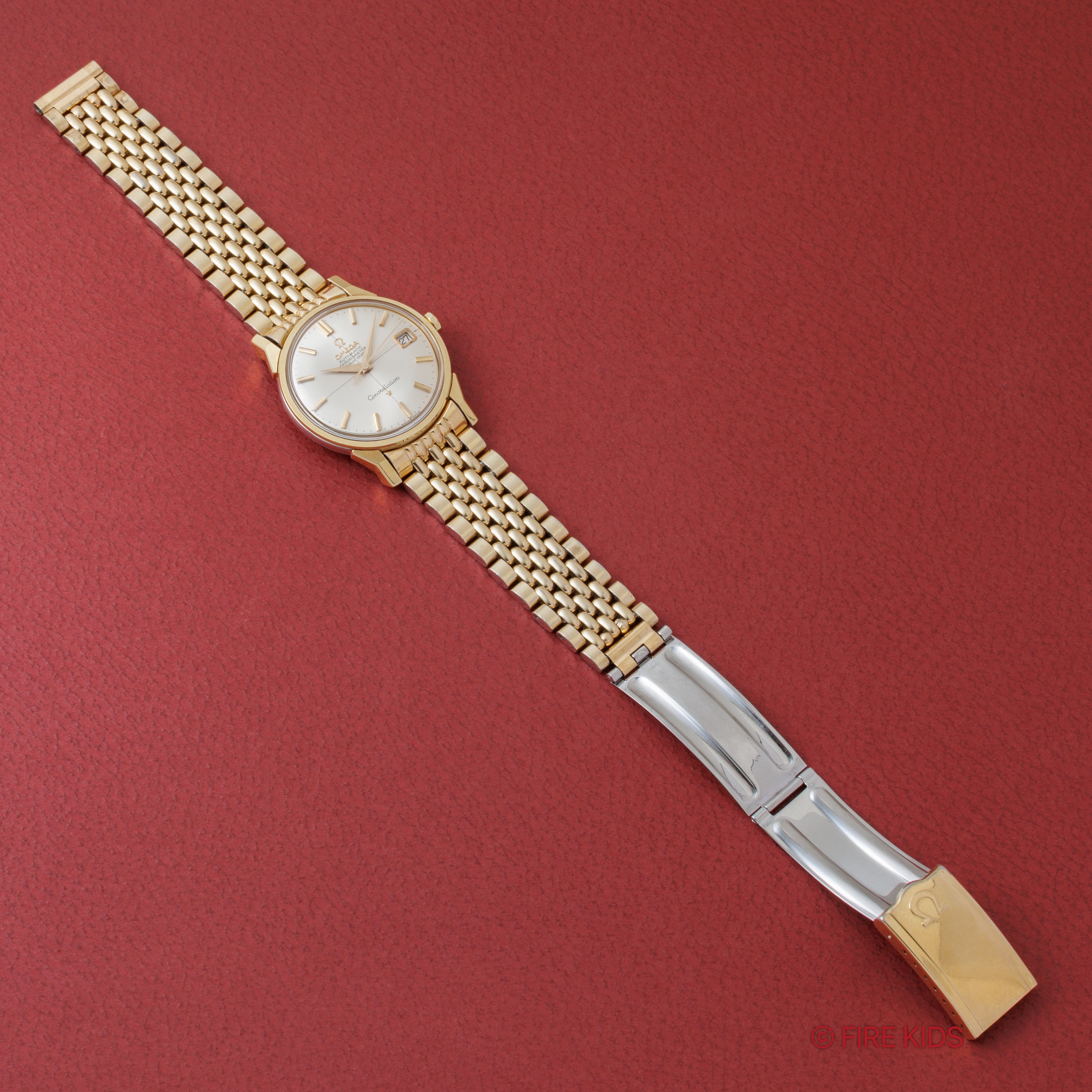 オメガ コンステレーション ラウンドケース トップゴールド 自動巻き 1966年製 Ref.168.005 純正ブレス付き