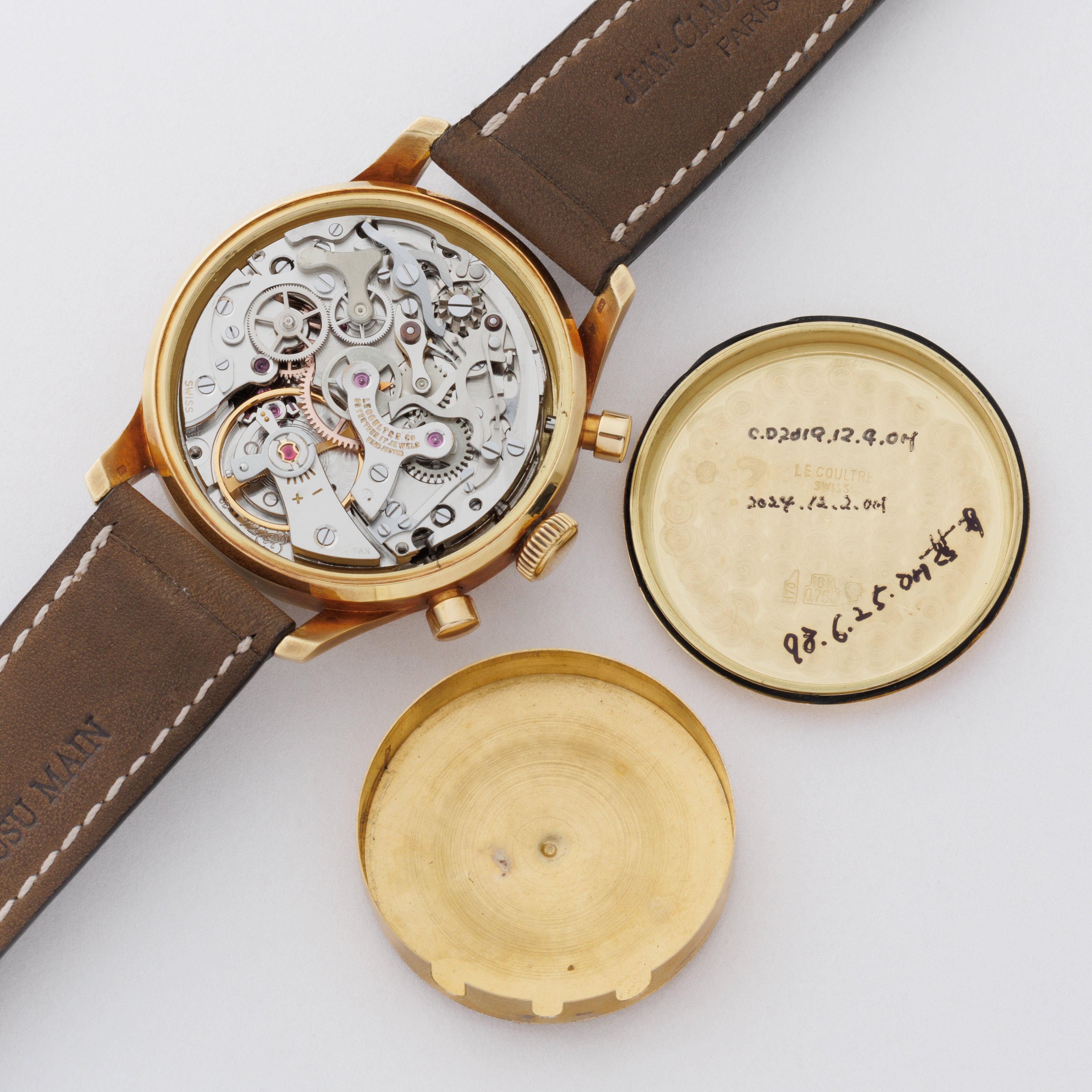 ルクルト 18金無垢防水ケース 3レジスタークロノグラフ バルジュー72搭載 1960年代製トリプルサイン