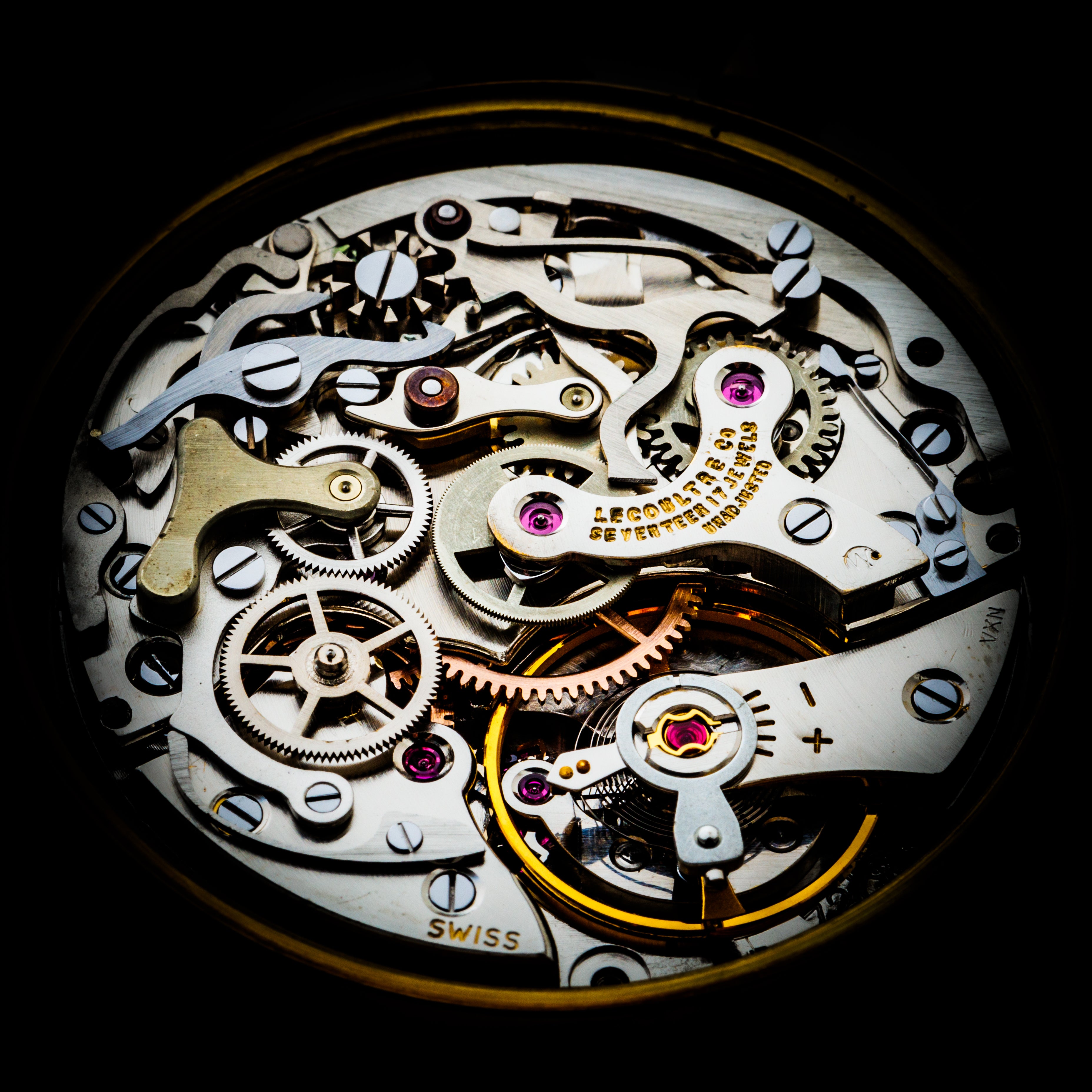 ルクルト 18金無垢防水ケース 3レジスタークロノグラフ バルジュー72搭載 1960年代製トリプルサイン