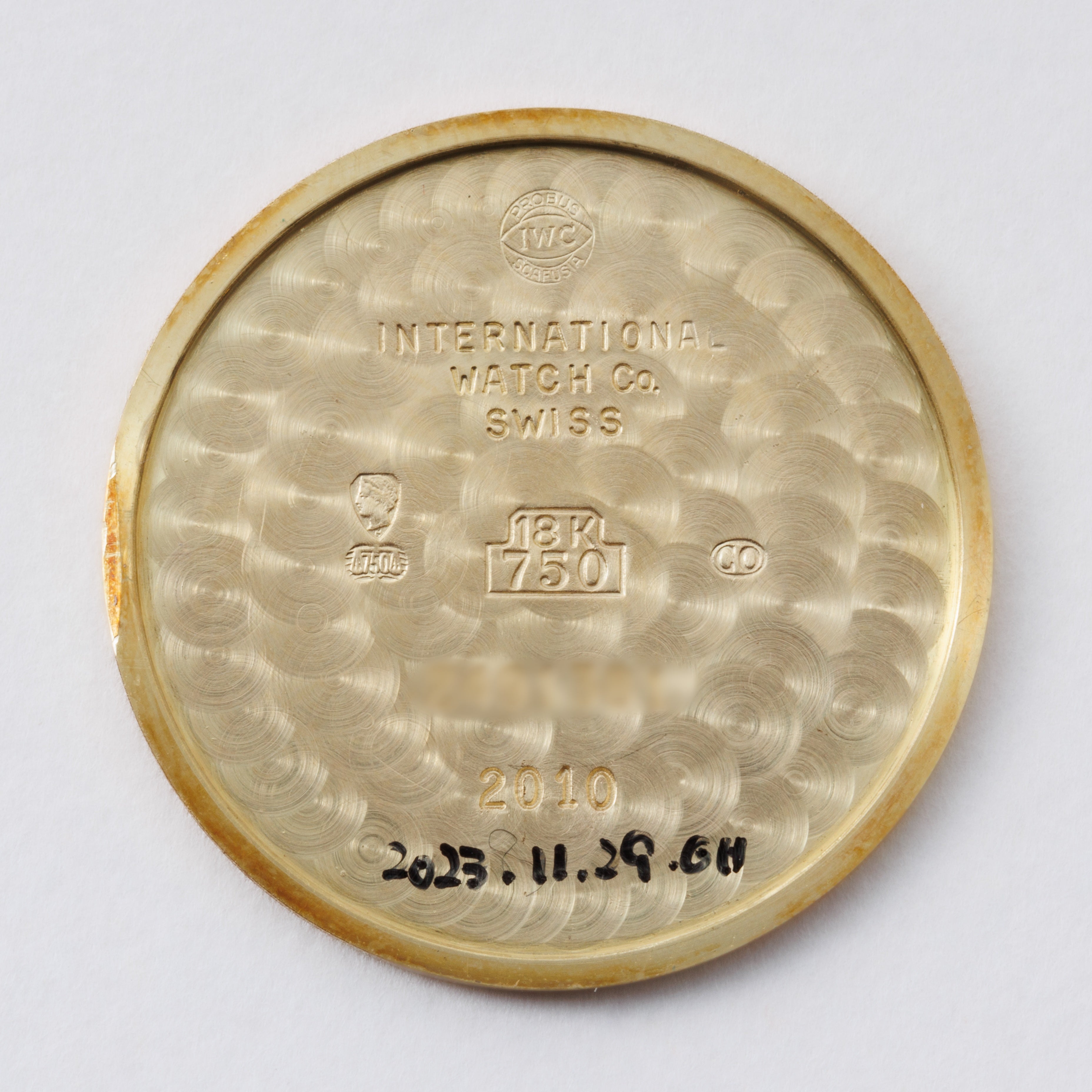 IWC 18金無垢ラウンドケース Ref.2010 1991年製 手巻き Cal.185 ホワイトダイヤル 純正尾錠