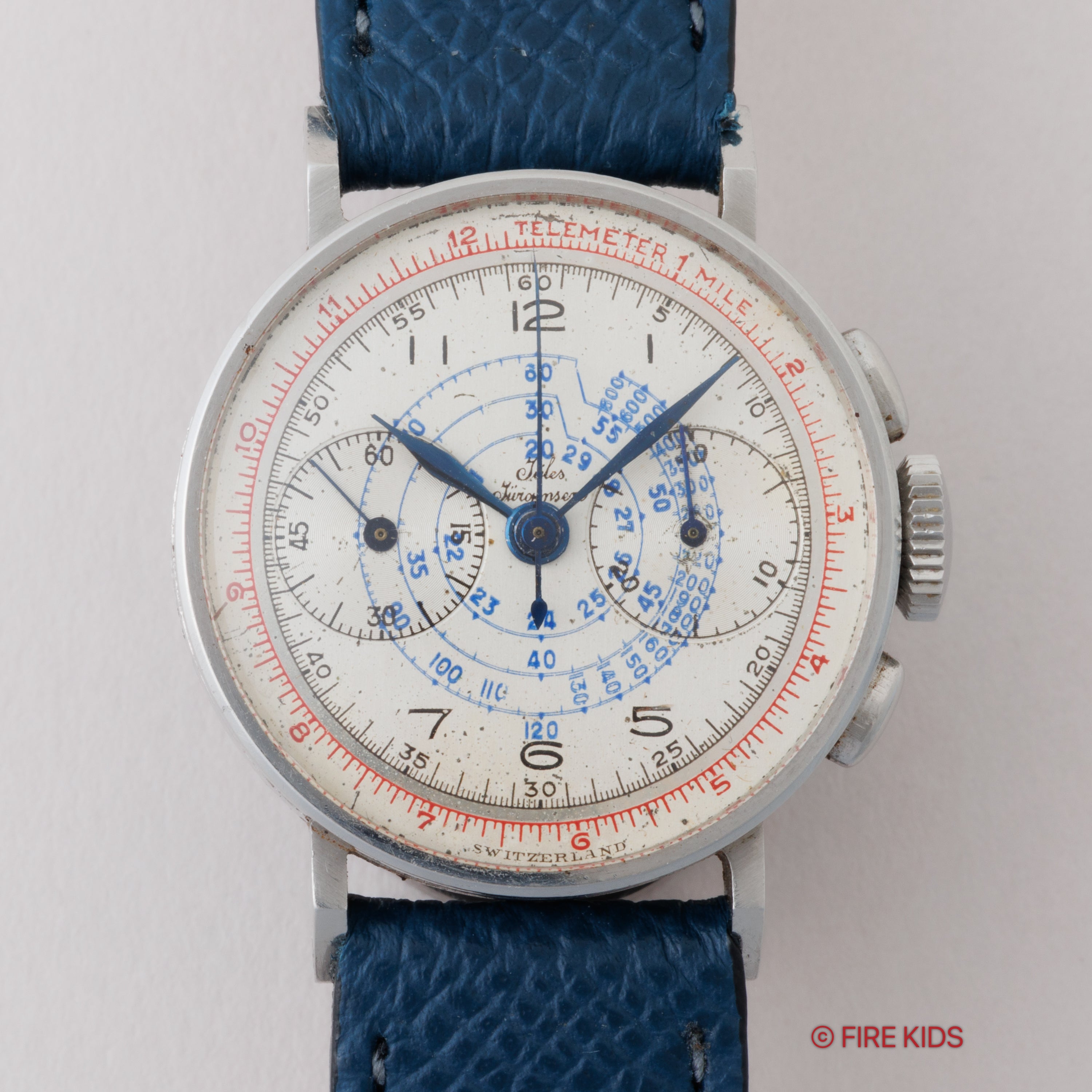 ユールヤーゲンセン 27.5㎜ベビークロノグラフ 1940年代製 バルジュー69 箱付き