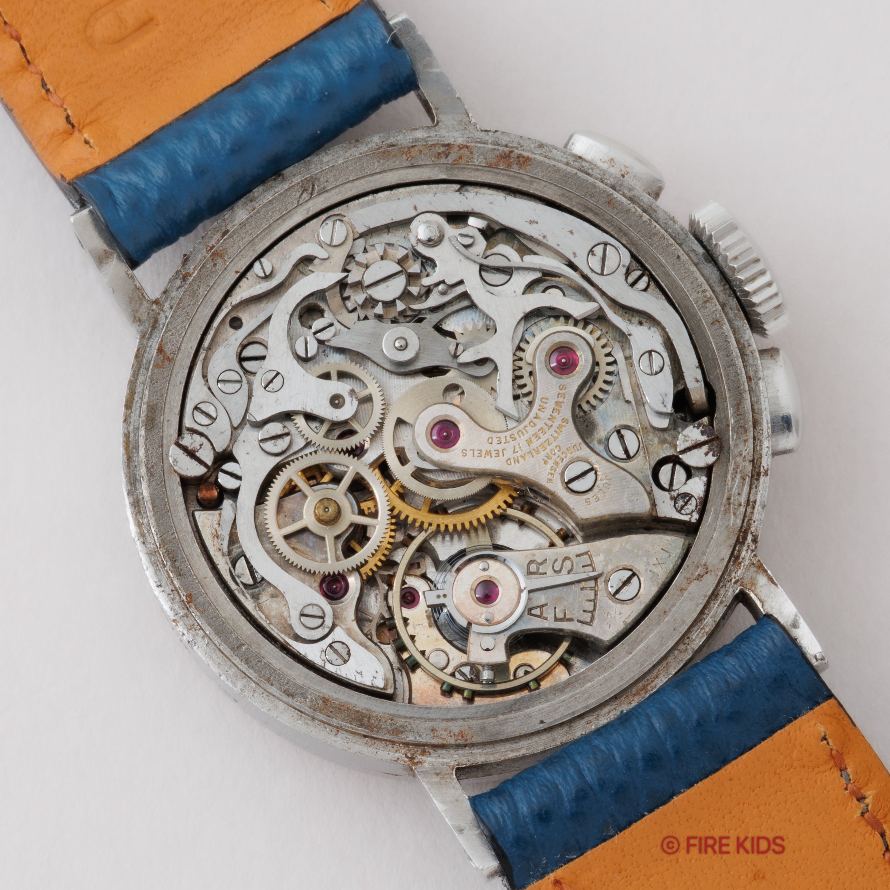 ユールヤーゲンセン 27.5㎜ベビークロノグラフ 1940年代製 バルジュー69 箱付き