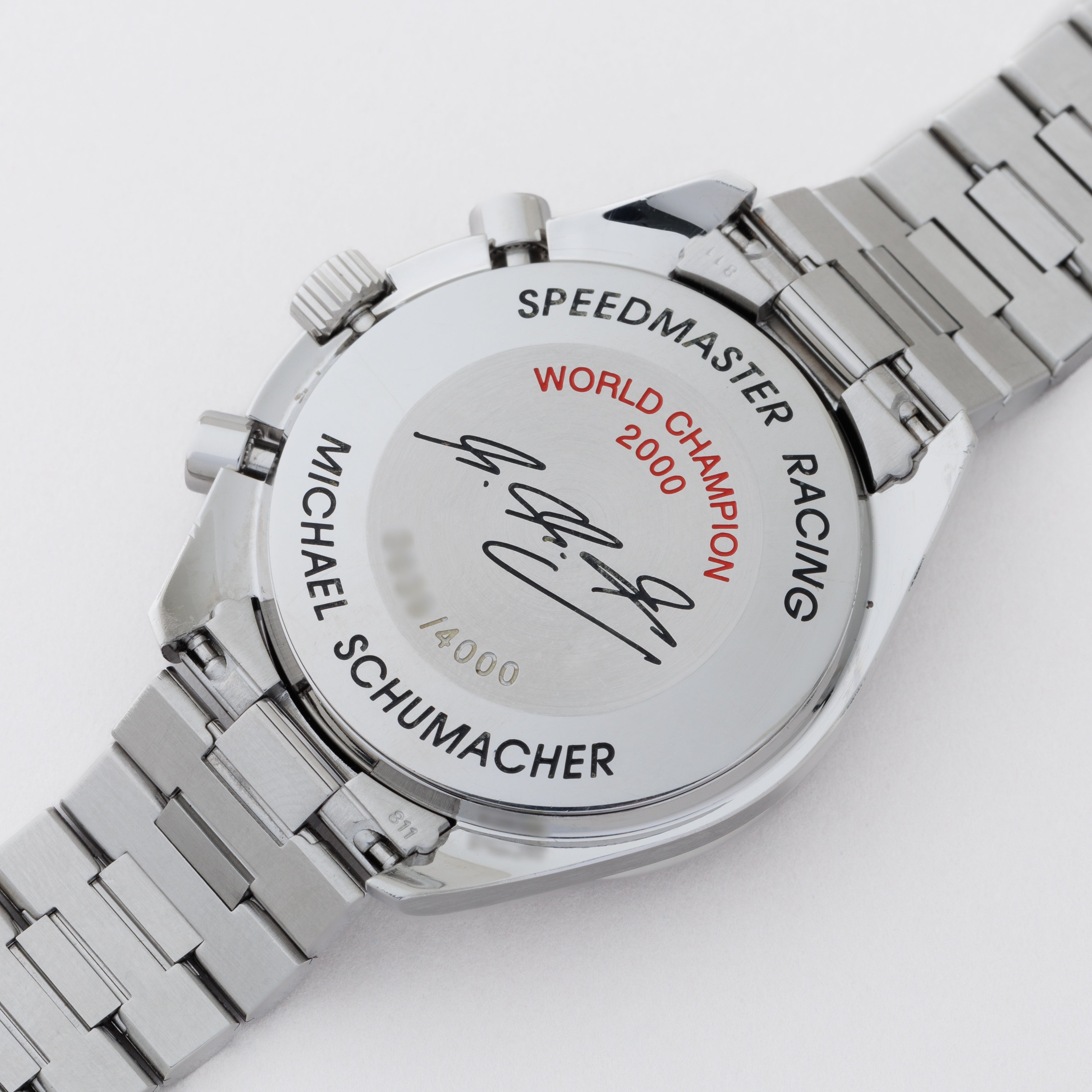 オメガ 2001年製スピードマスター レーシング シューマッハ 限定モデル 箱、ギャラ付