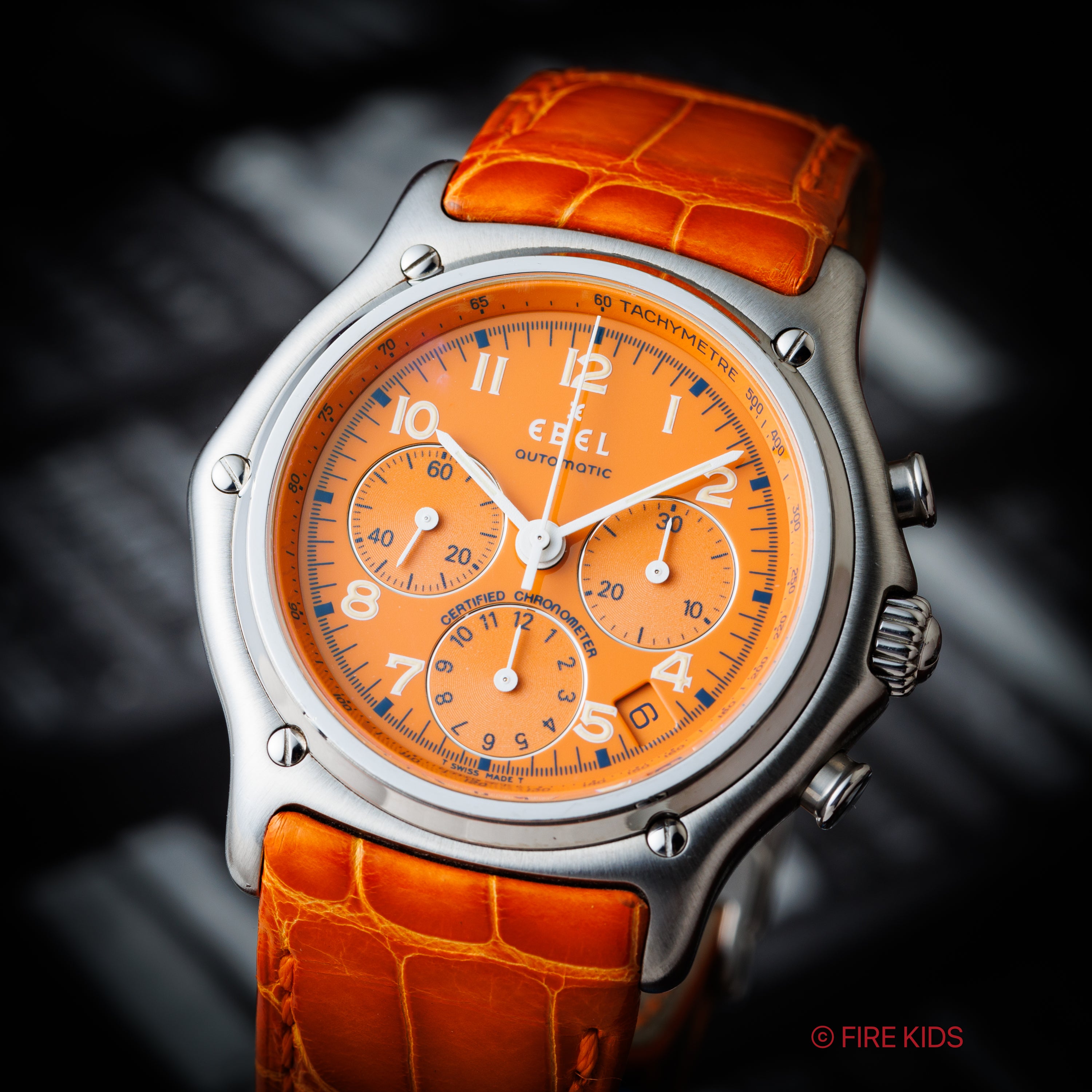 エベル 1911 モデュロール クロノグラフ 1990年代製 自動巻クロノグラフ 純正Dバックル 箱付き