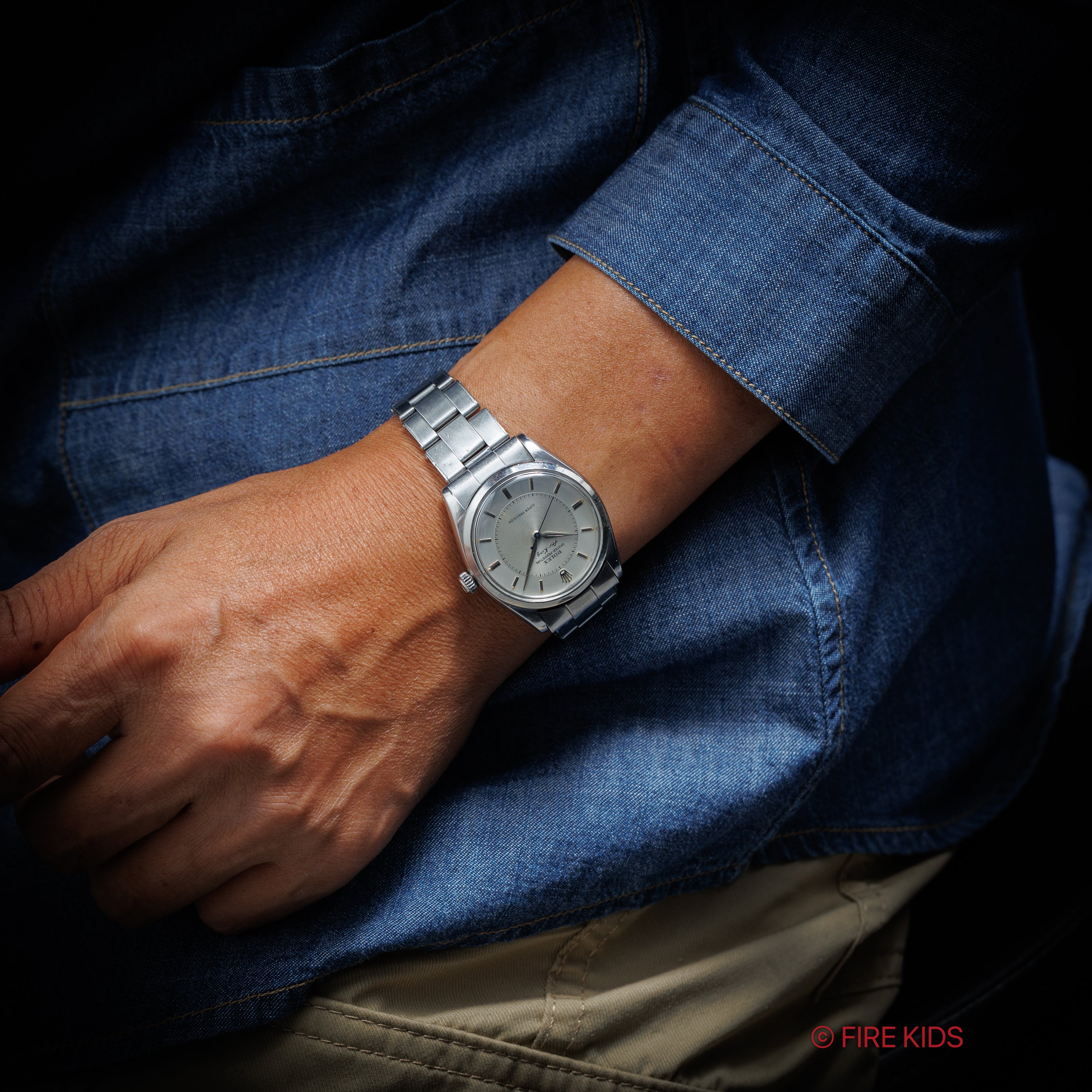 ロレックス エアキング Ref.6552 ブルズアイダイヤル 1958年製 ノンデイト Cal.1030 純正リベットブレス