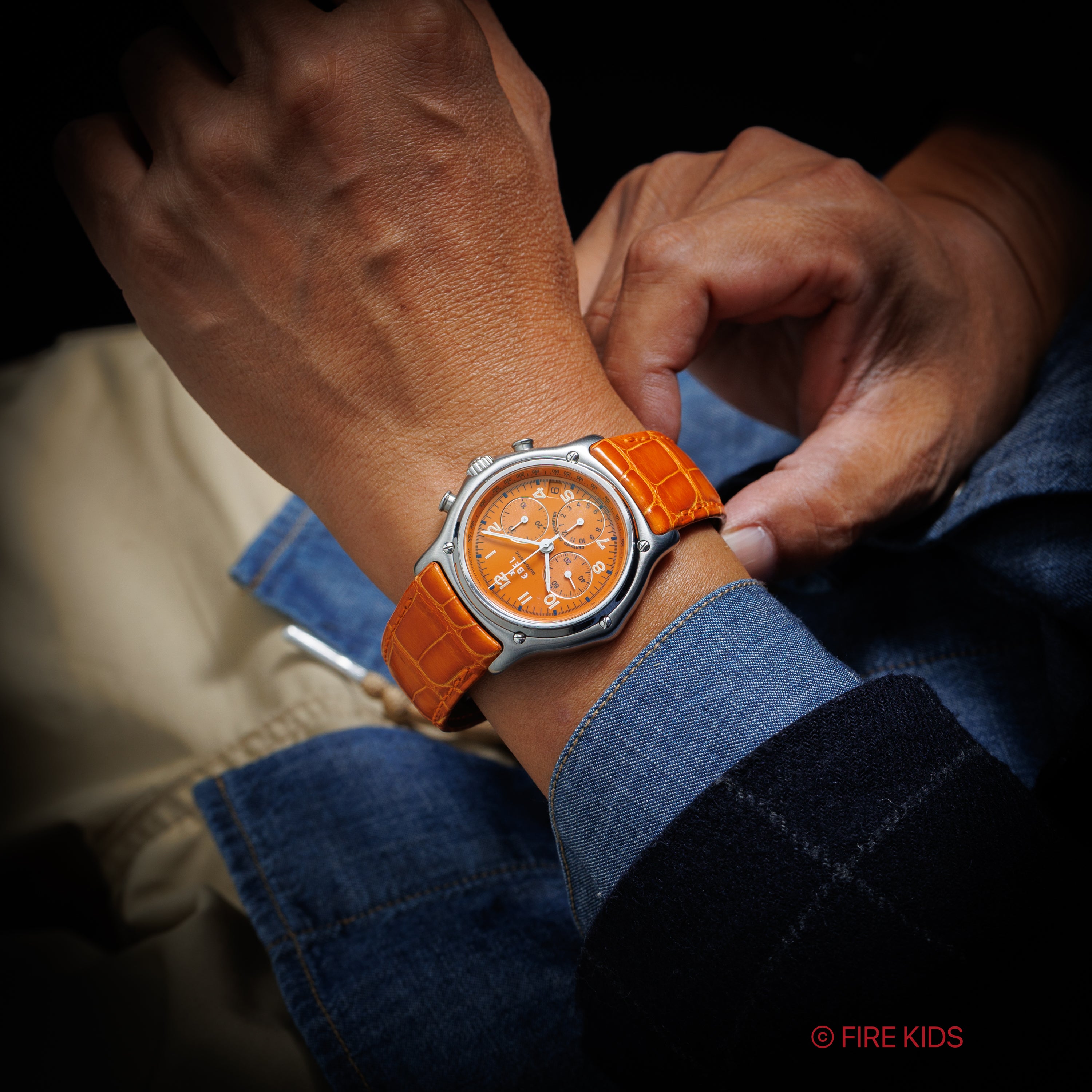 エベル 1911 モデュロール クロノグラフ 1990年代製 自動巻クロノグラフ 純正Dバックル 箱付き