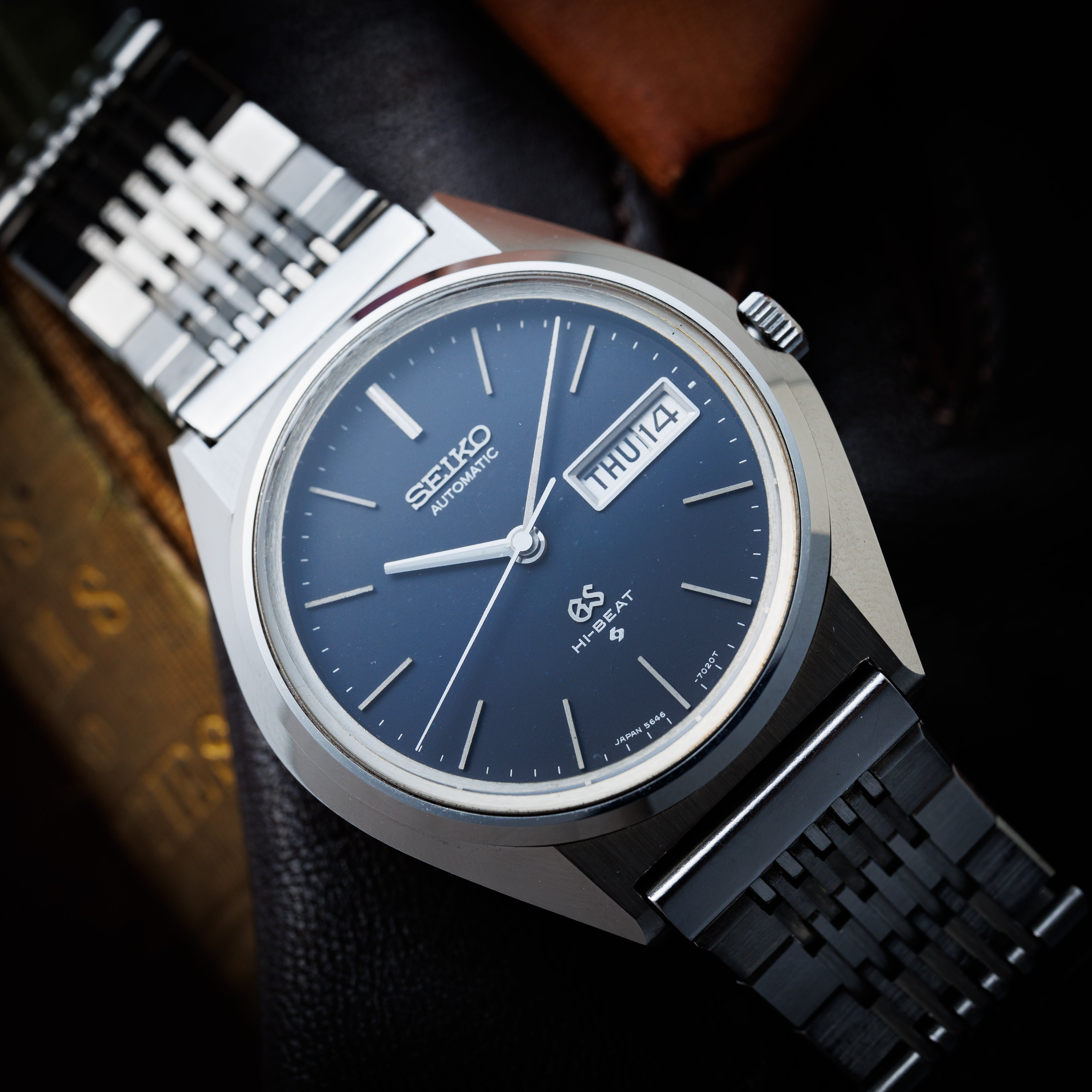 グランドセイコー 1971年製 Ref.5646-7010 56GS デイデイト ブラックダイヤル ハイビート自動巻き