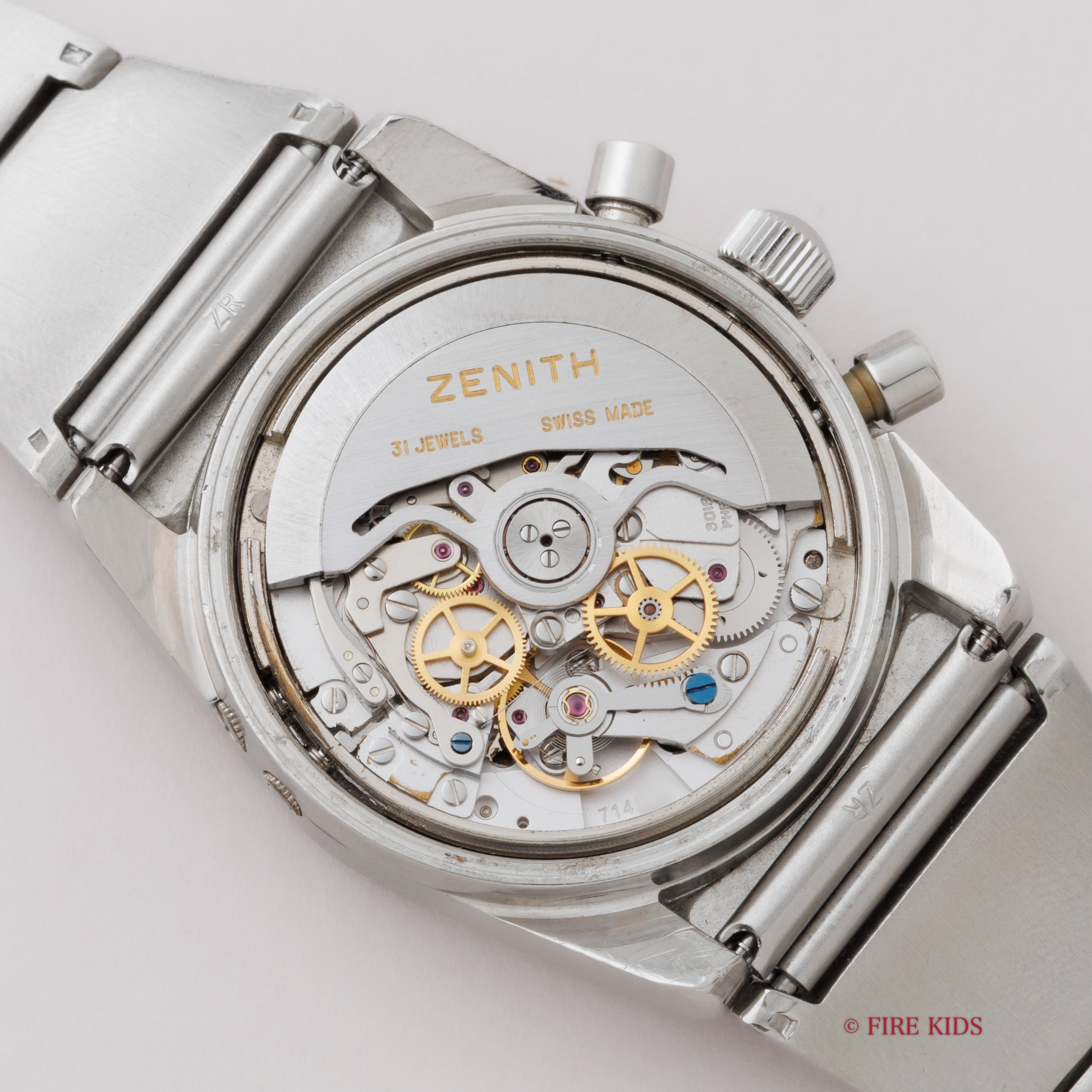 ゼニス 1970年製 エスパーダ エルプリメロ トリプルカレンダームーンフェイズ 10振動自動巻きクロノグラフ 修理明細付き