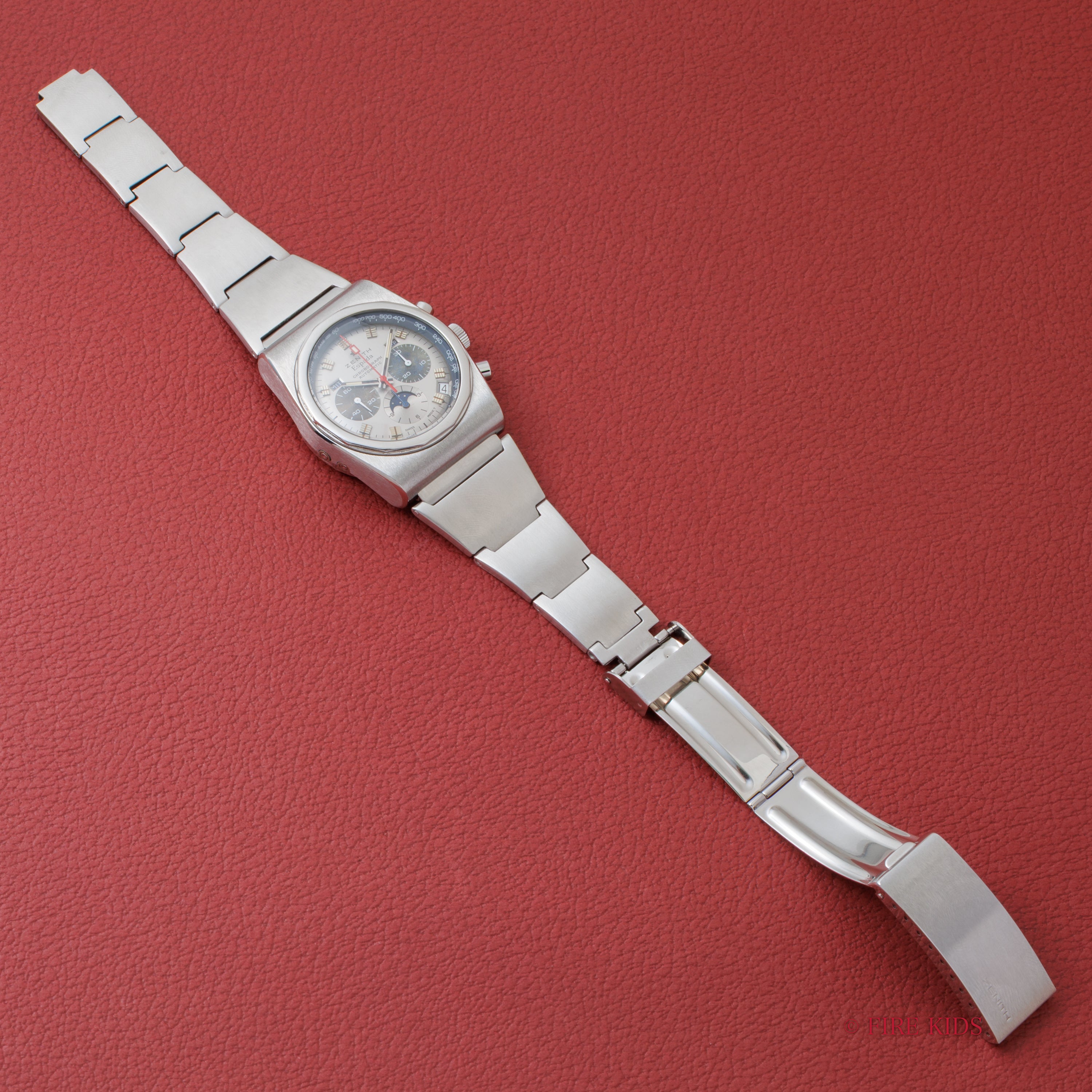 ゼニス 1970年製 エスパーダ エルプリメロ トリプルカレンダームーンフェイズ 10振動自動巻きクロノグラフ 修理明細付き