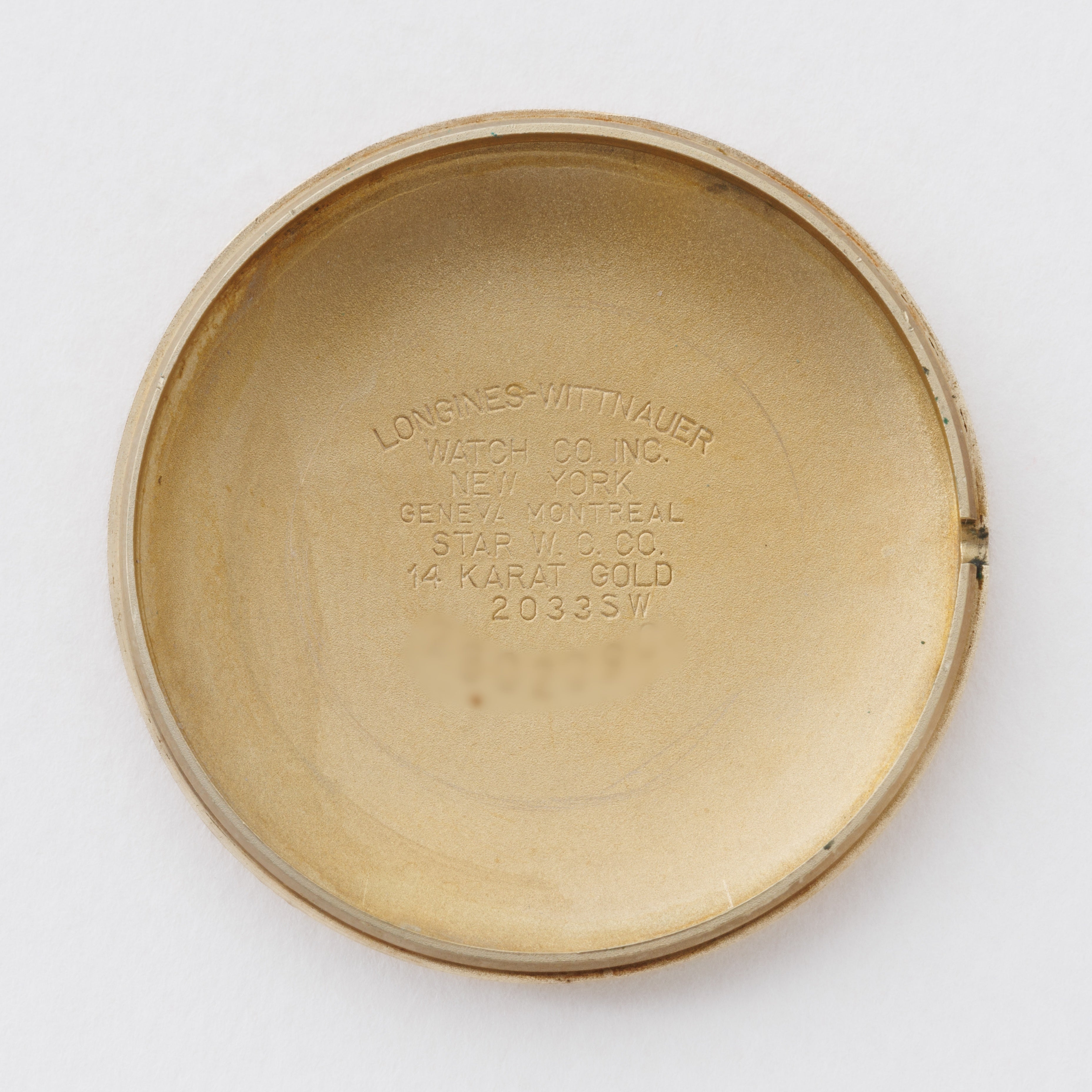 ロンジン 14金無垢 USケース 1950年代製 センターセコンド Cal.22LS 手巻き