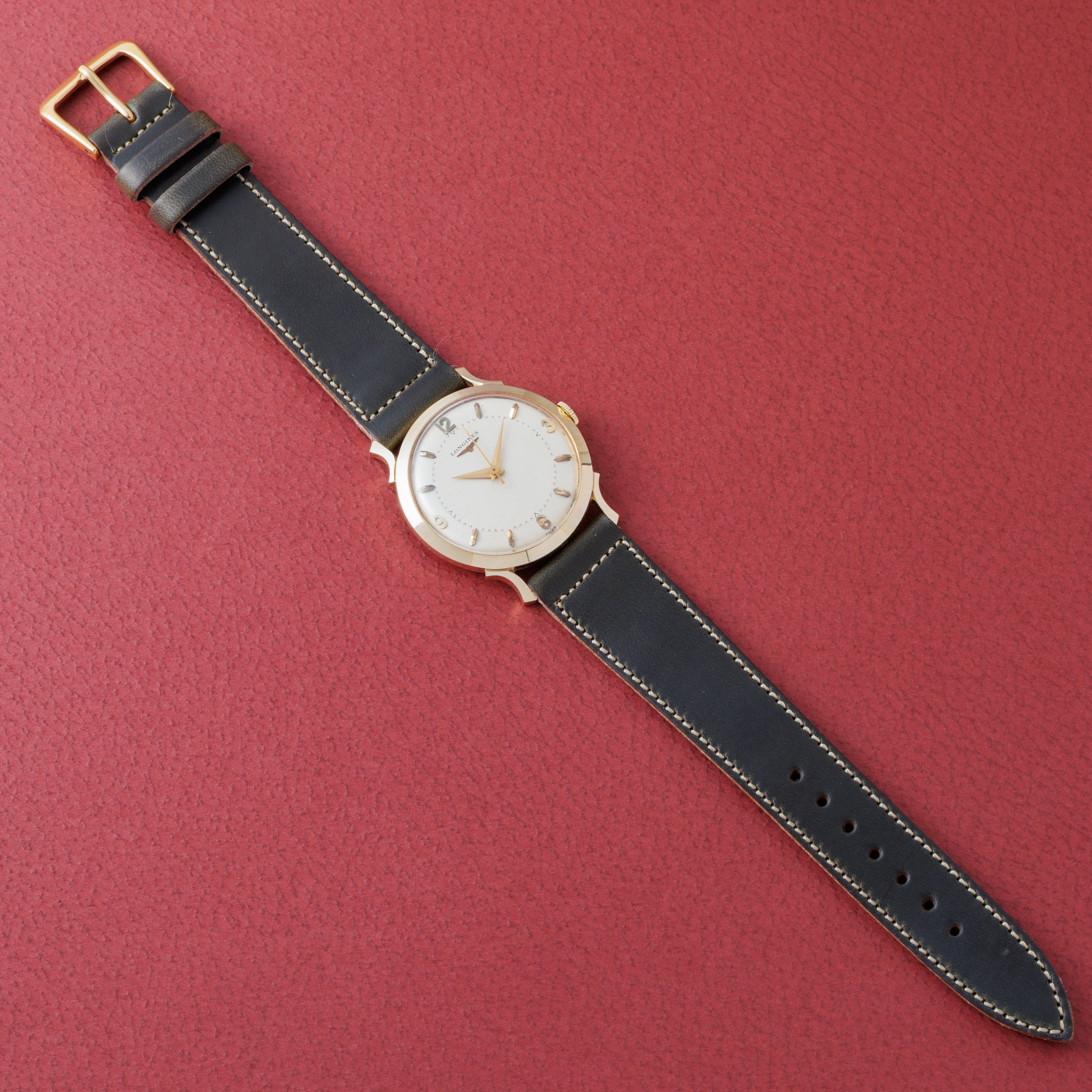 ロンジン 14金無垢 USケース 1950年代製 センターセコンド Cal.22LS 手巻き