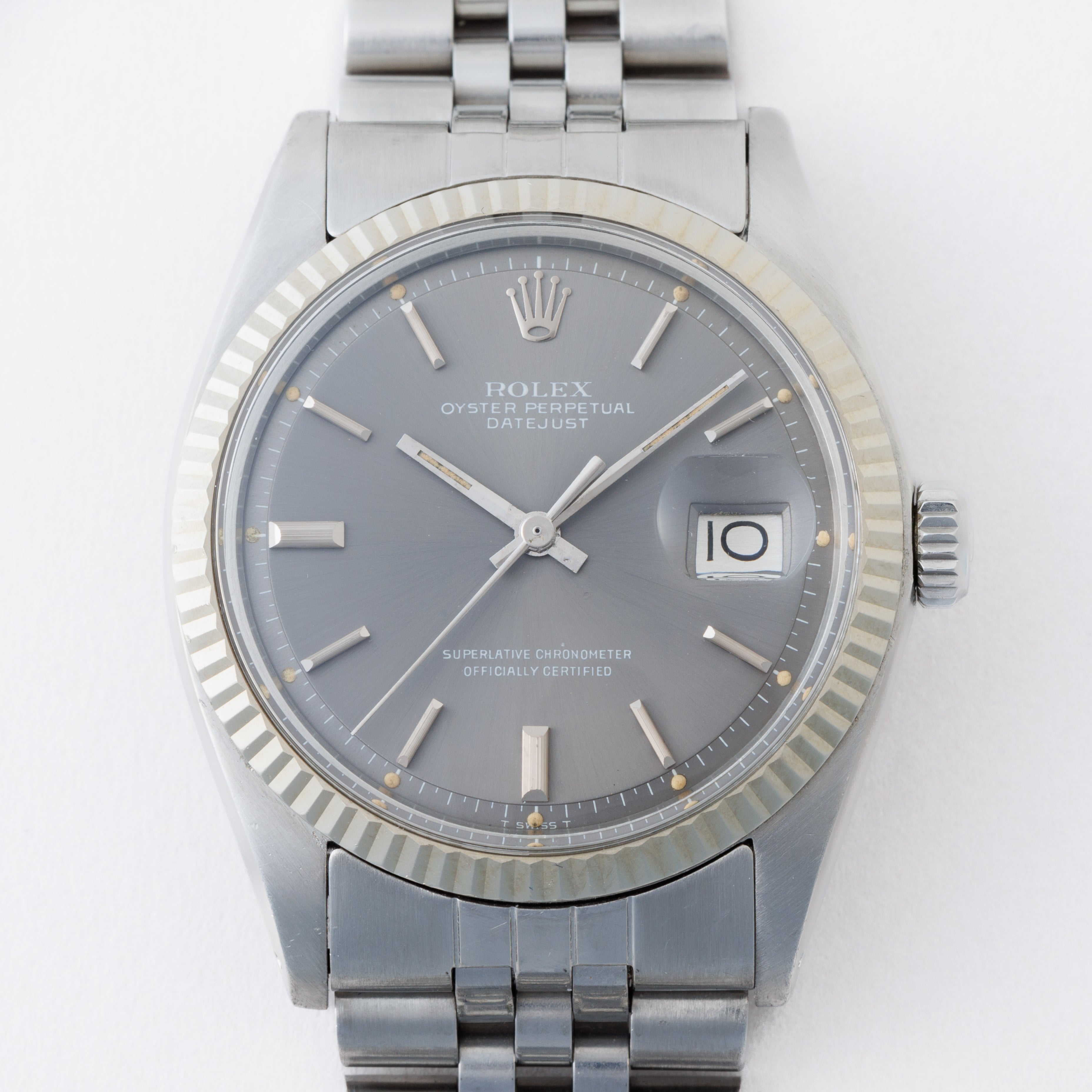 ロレックス デイトジャスト 1973年製 Ref.1601 WGベゼル グレーダイヤル