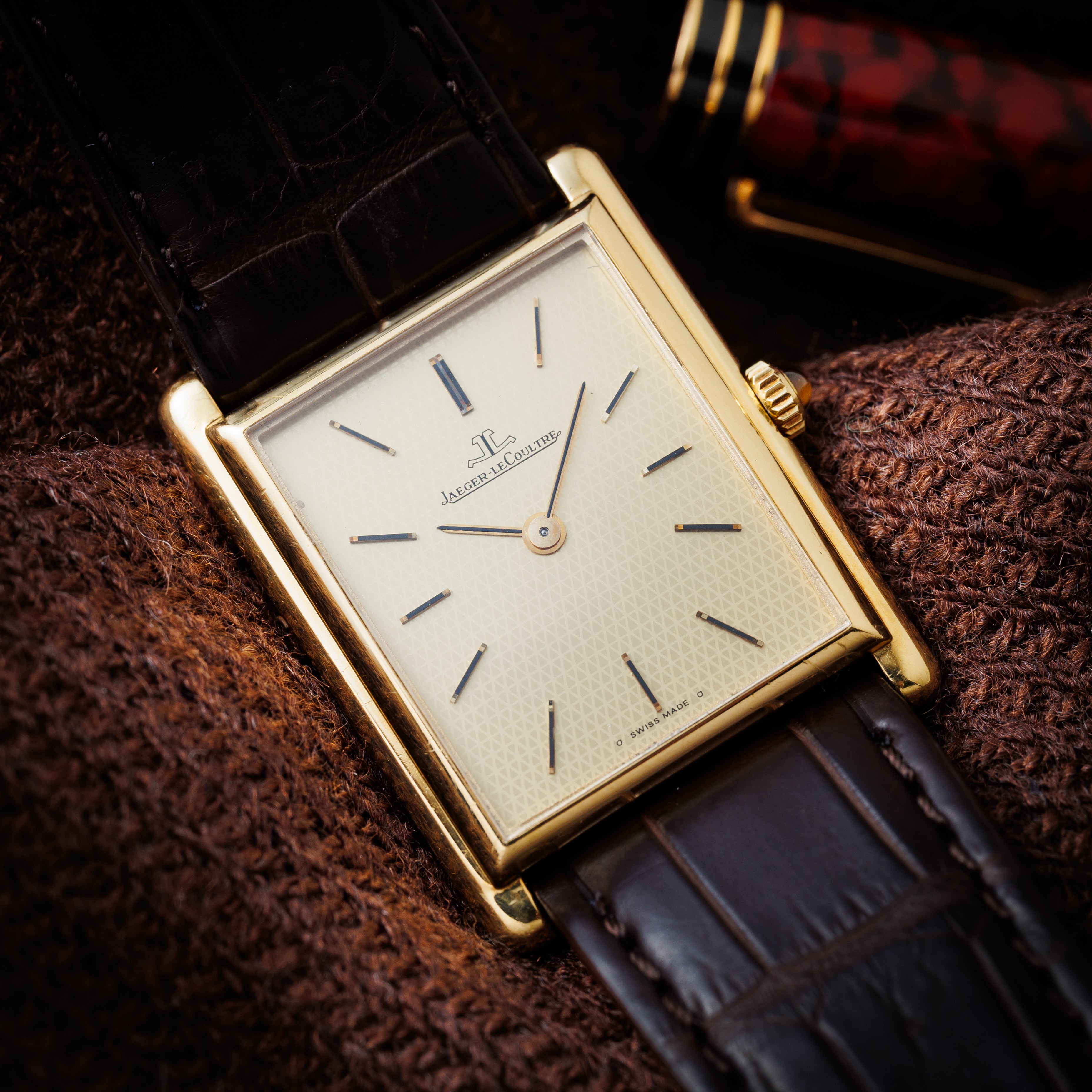 ジャガー・ルクルト 18金無垢タンクウォッチ 1970年代製 手巻き Cal.846 Ref.6129.21