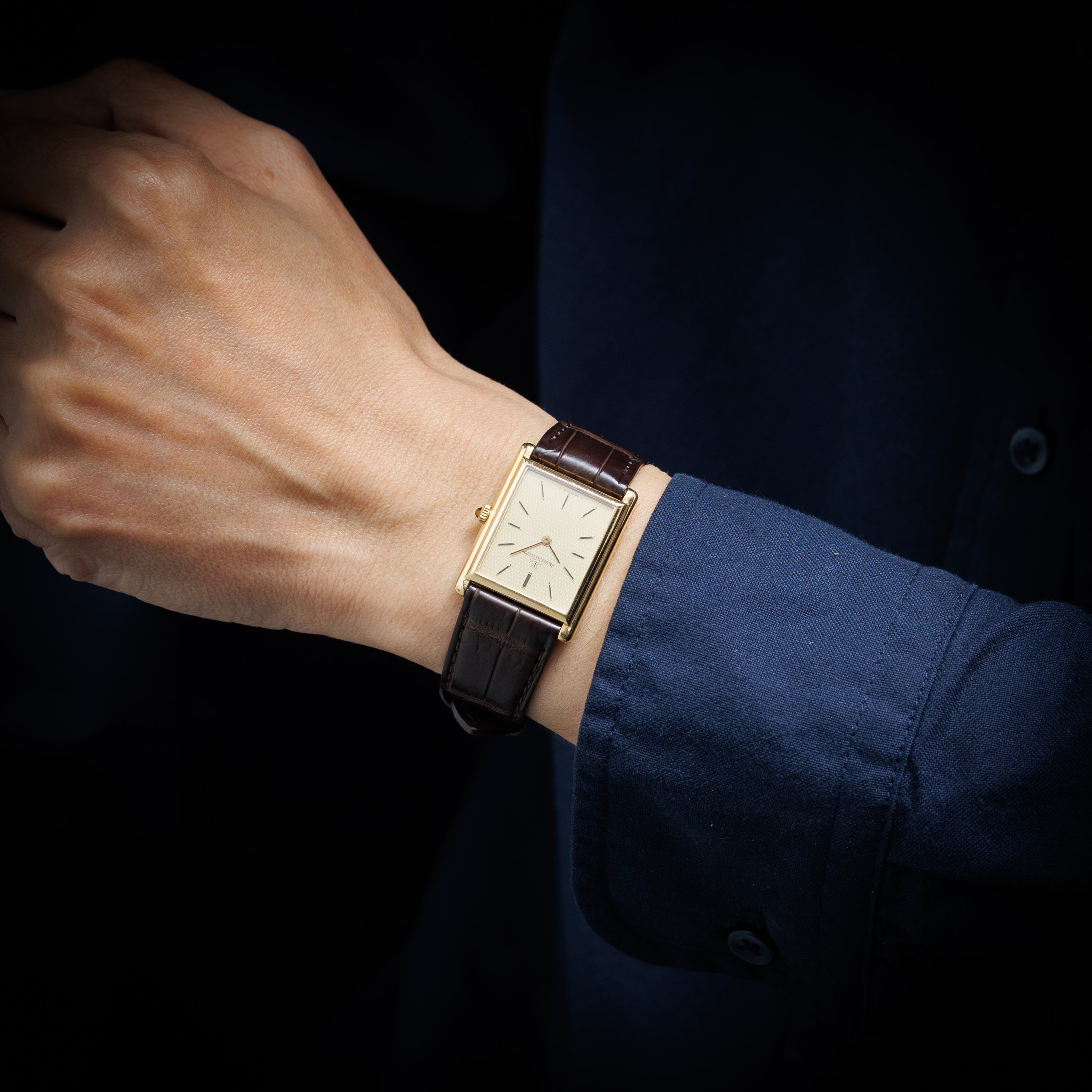 ジャガー・ルクルト 18金無垢タンクウォッチ 1970年代製 手巻き Cal.846 Ref.6129.21