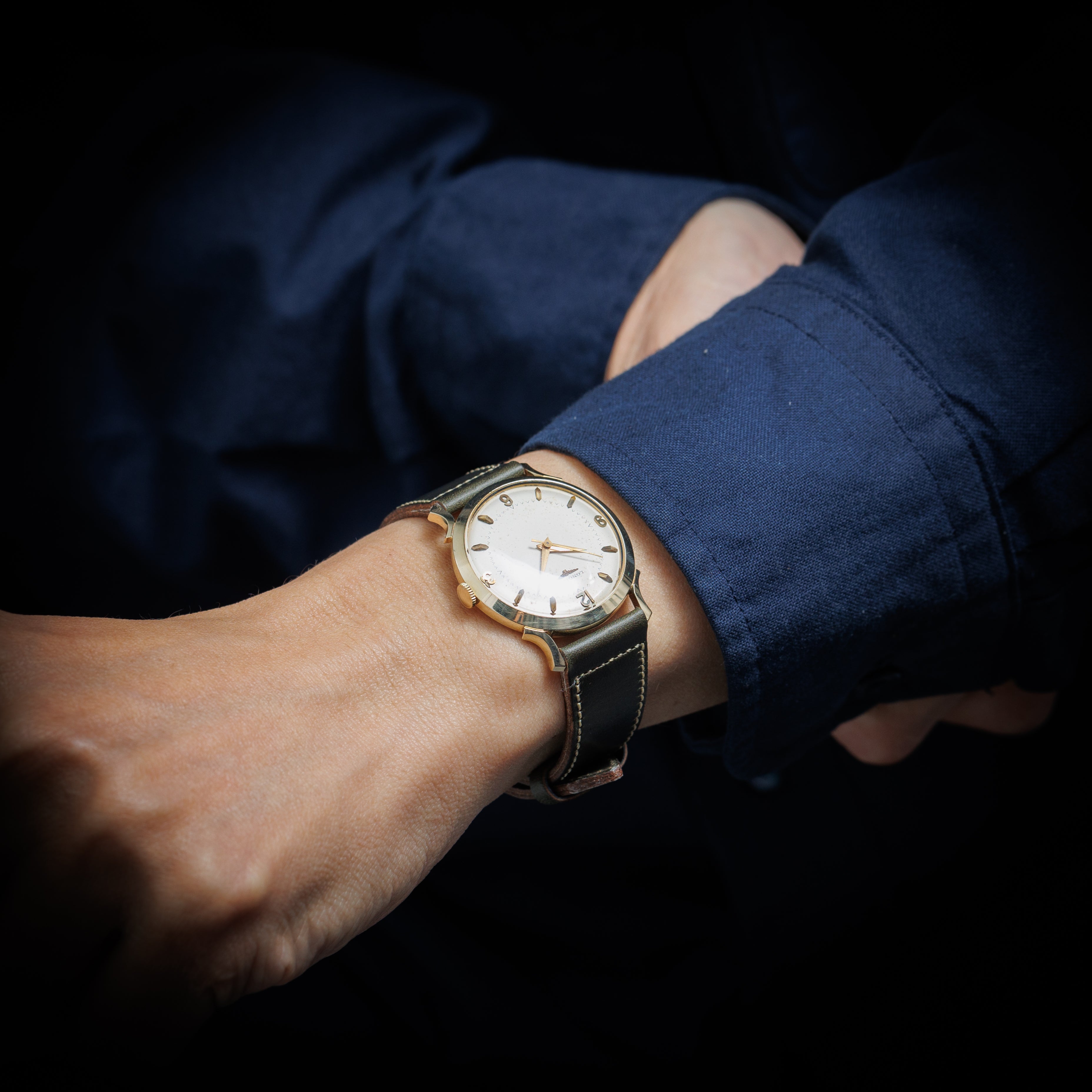 ロンジン 14金無垢 USケース 1950年代製 センターセコンド Cal.22LS 手巻き