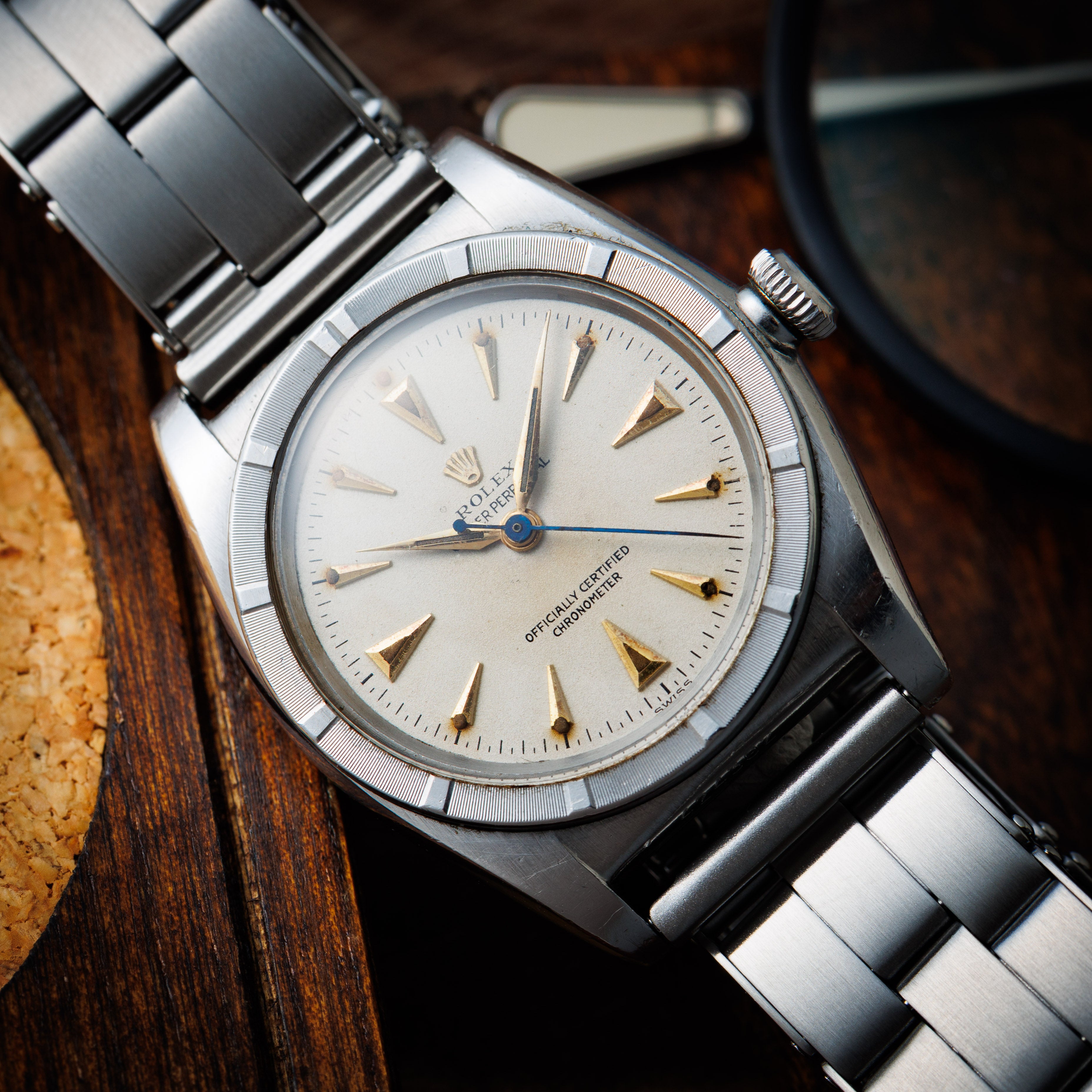 パ*パ様 3372 ROLEX OYSTER バブルバック　エンジンターンベゼル ロレックス バブルバック Ref.3372 エンジンターンドベゼル 1940