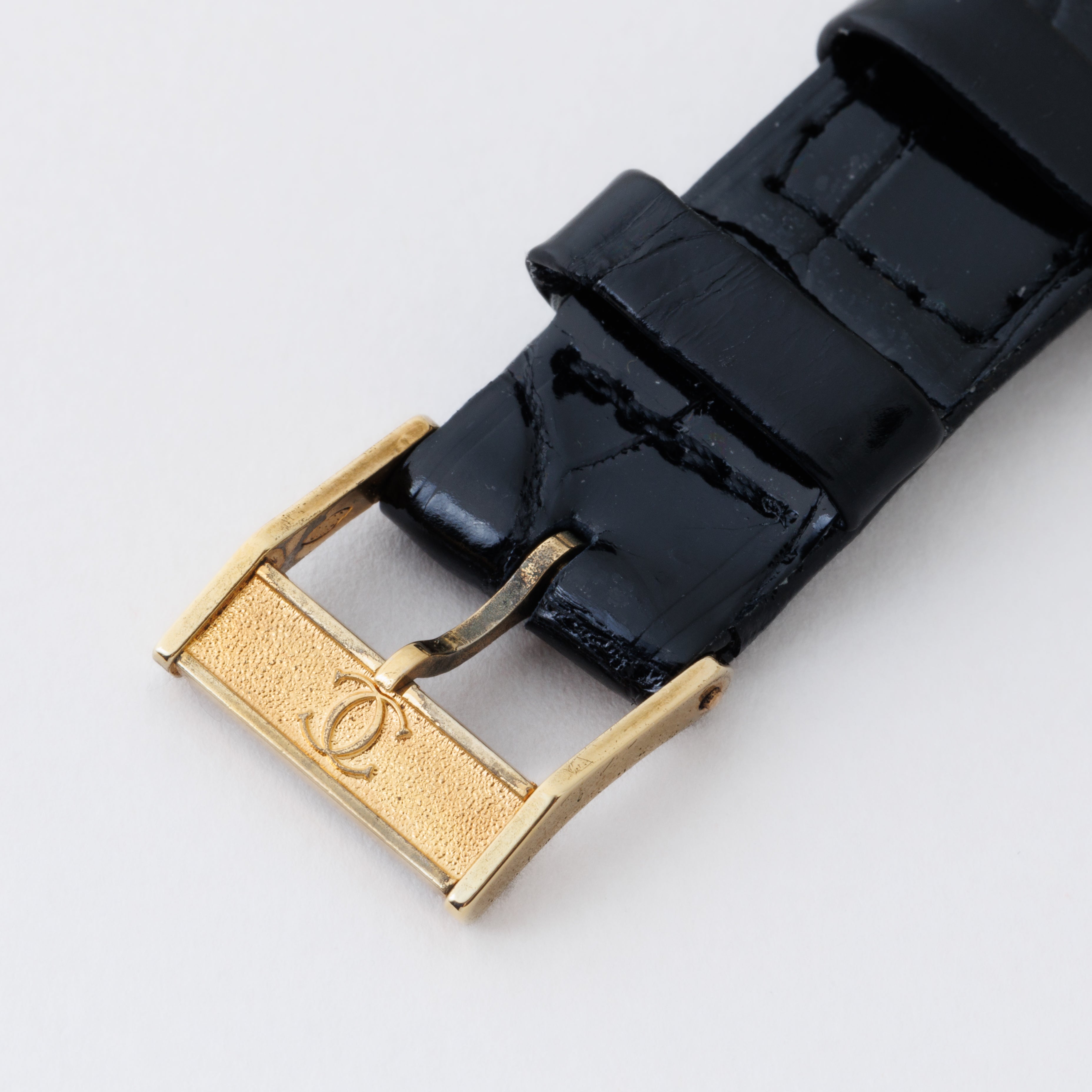 カルティエ ステップドタンク NYCモデル 1970年代製 Ref.15716 ブラックローマン 純正尾錠付き