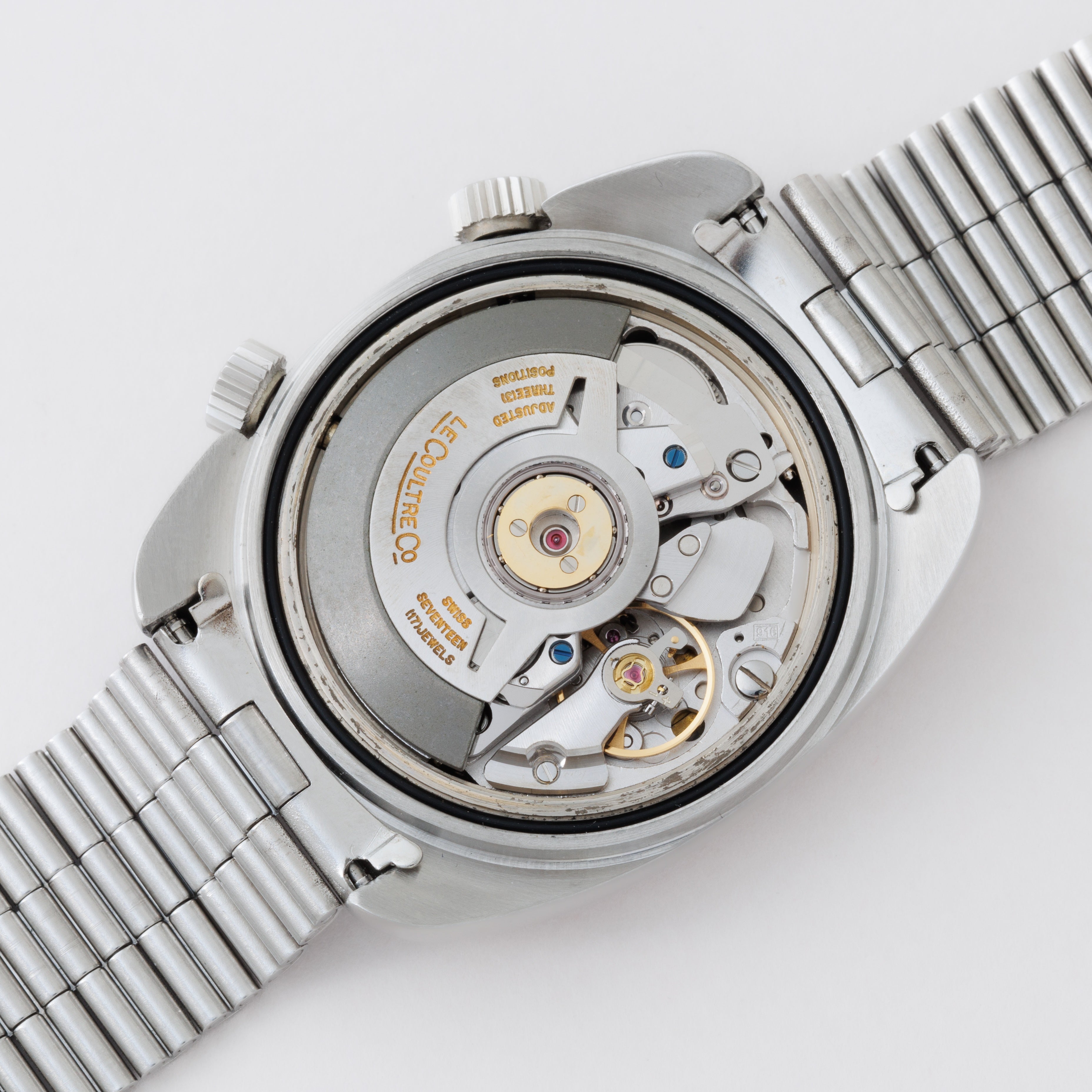 ジャガー・ルクルトメモボックス 1970年代製 自動巻 メーカー修理明細付き 純正ブレス