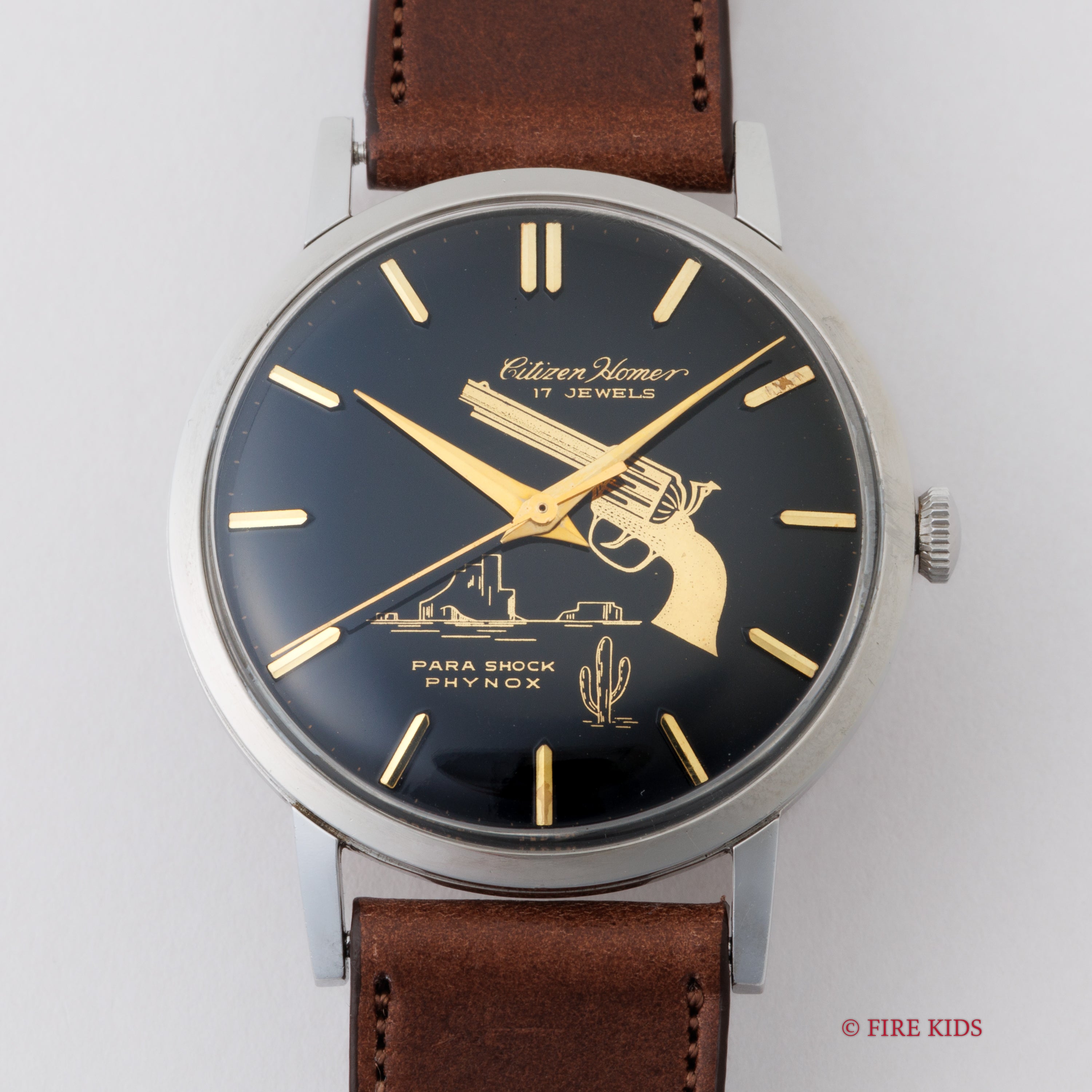 シチズン 1962年製 ホーマー ブラックダイヤル ピストル サボテン 手巻き 美品