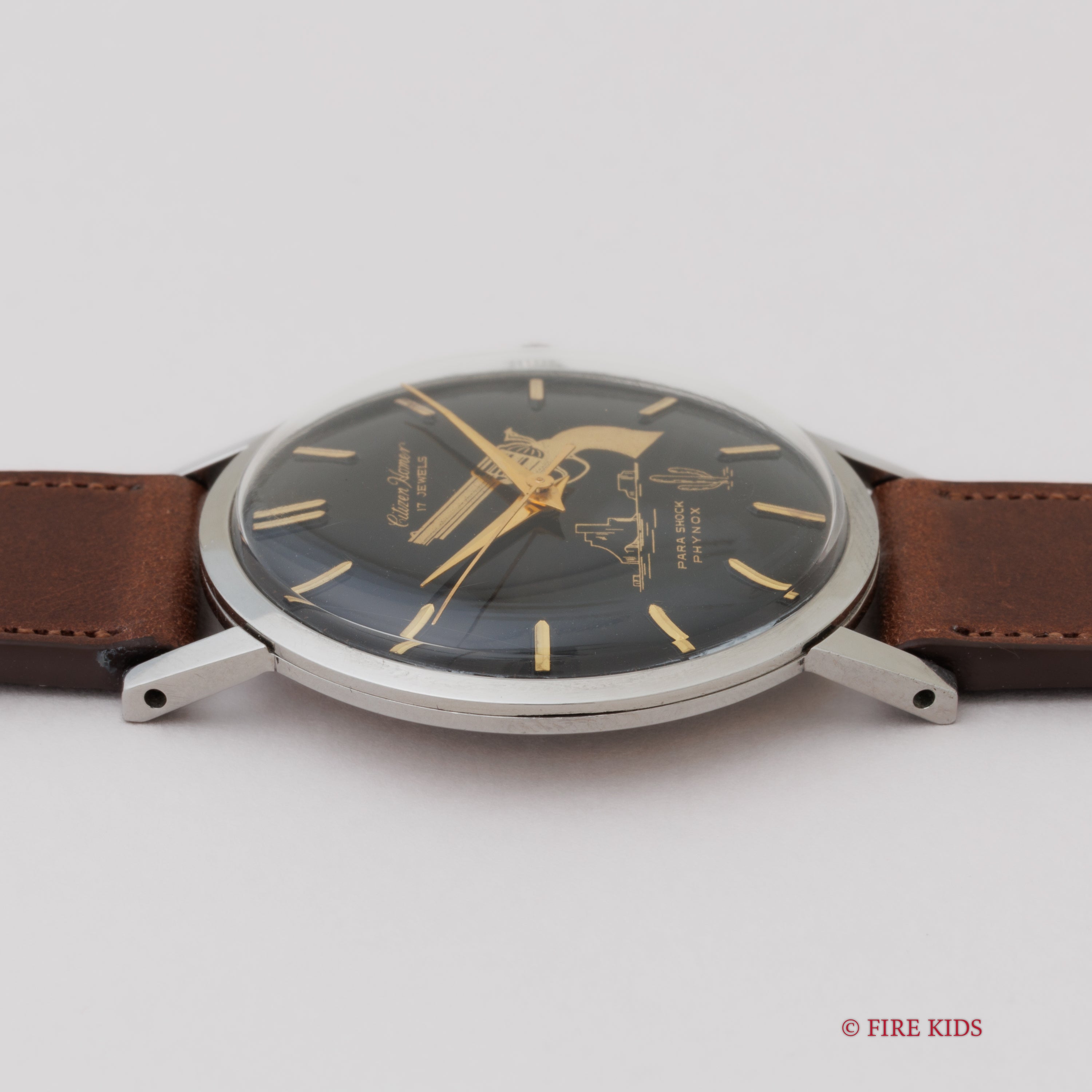 シチズン 1962年製 ホーマー ブラックダイヤル ピストル サボテン 手巻き 美品