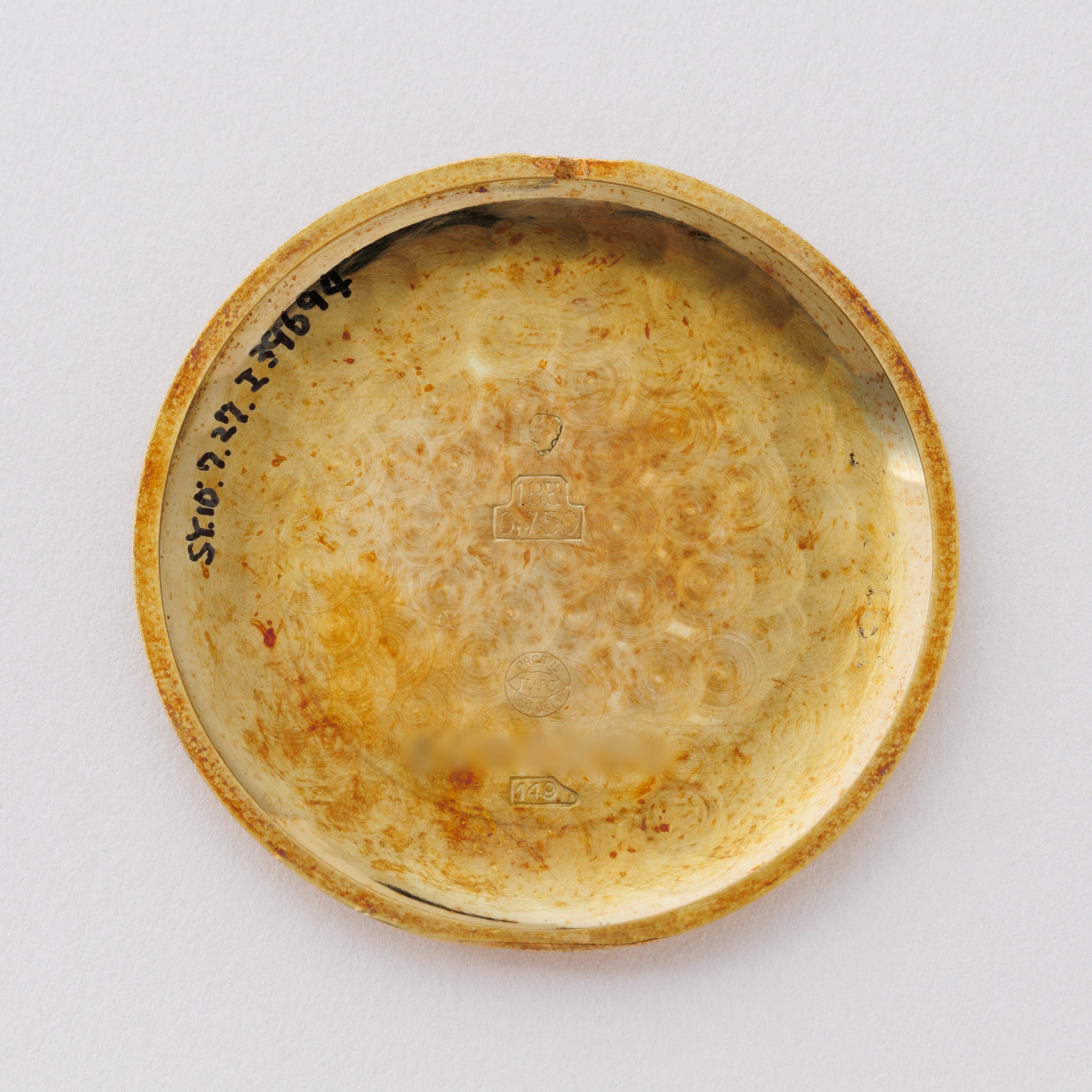 IWC ラウンドケース 1948年製 18金イエローゴールド 手巻き Cal.89 裏スケルトン加工 オリジナル裏蓋付き