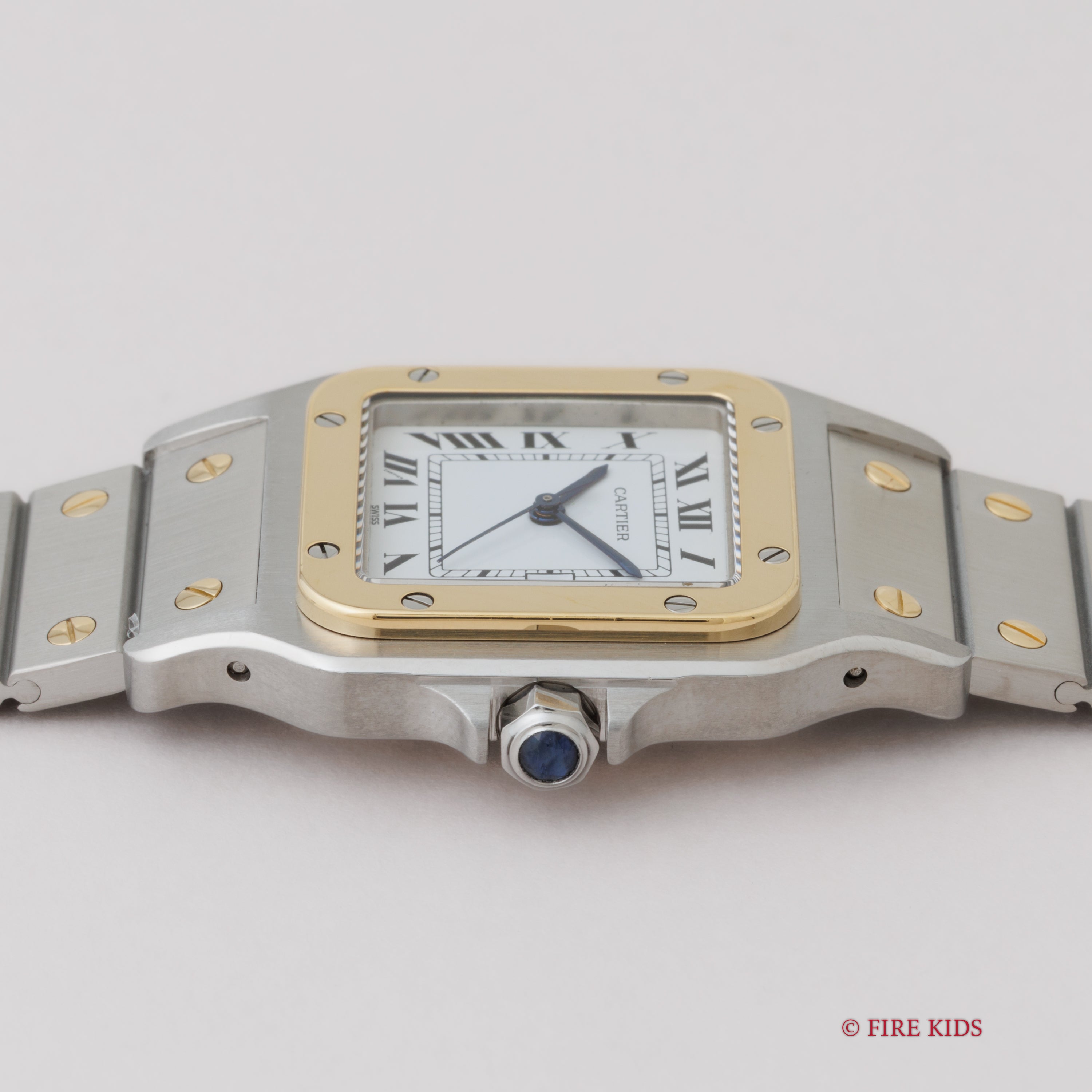 カルティエ サントス LMサイズ コンビ 自動巻き 1980年代製 ホワイトローマン