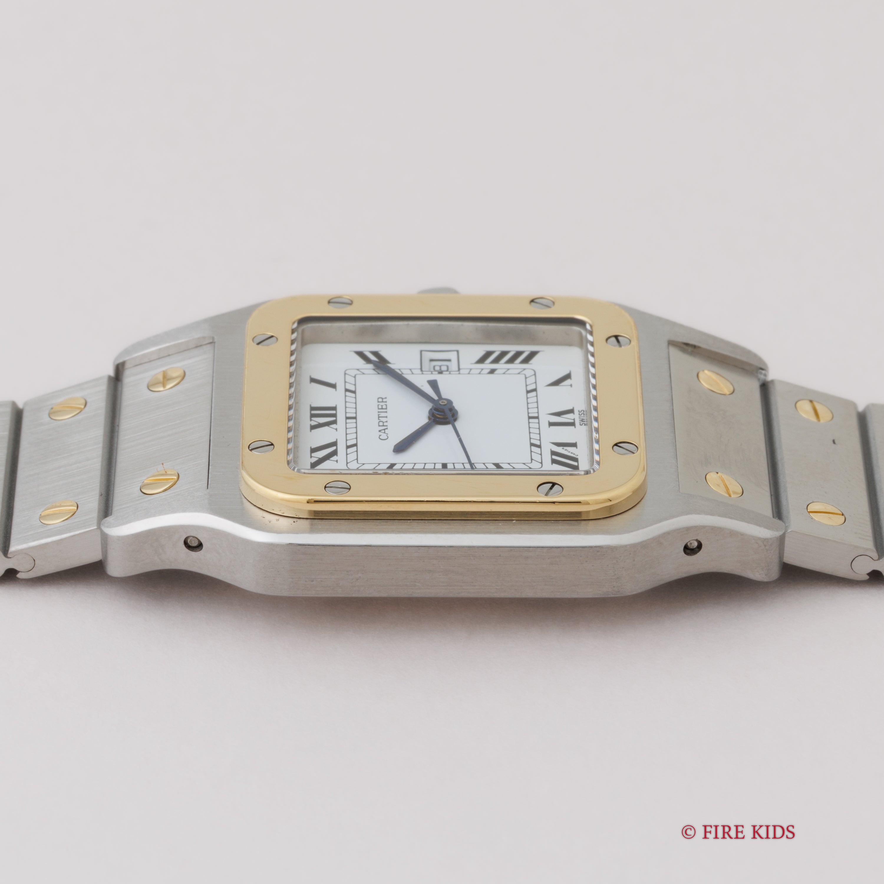 カルティエ サントス LMサイズ コンビ 自動巻き 1980年代製 ホワイトローマン