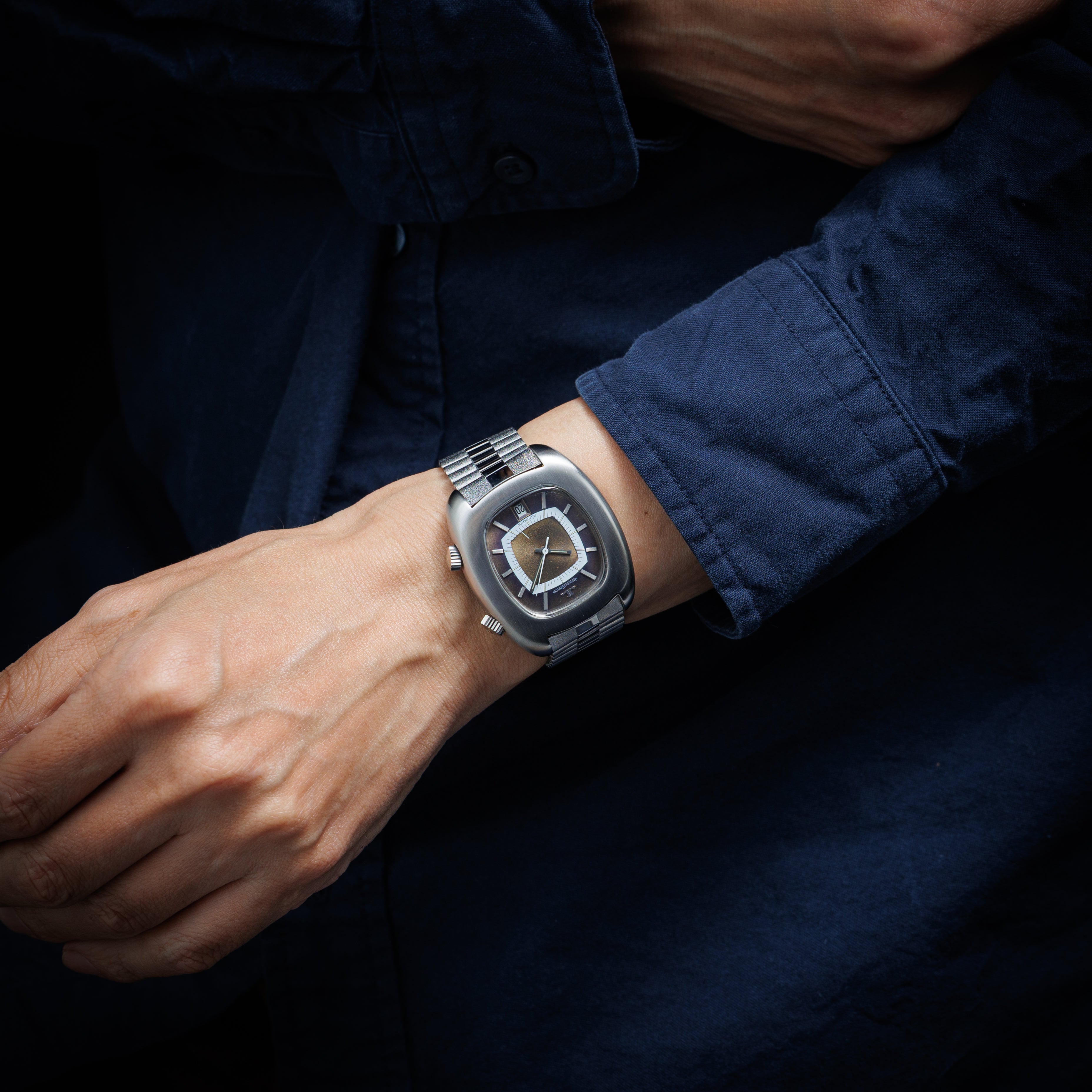 ジャガー・ルクルトメモボックス 1970年代製 自動巻 メーカー修理明細付き 純正ブレス