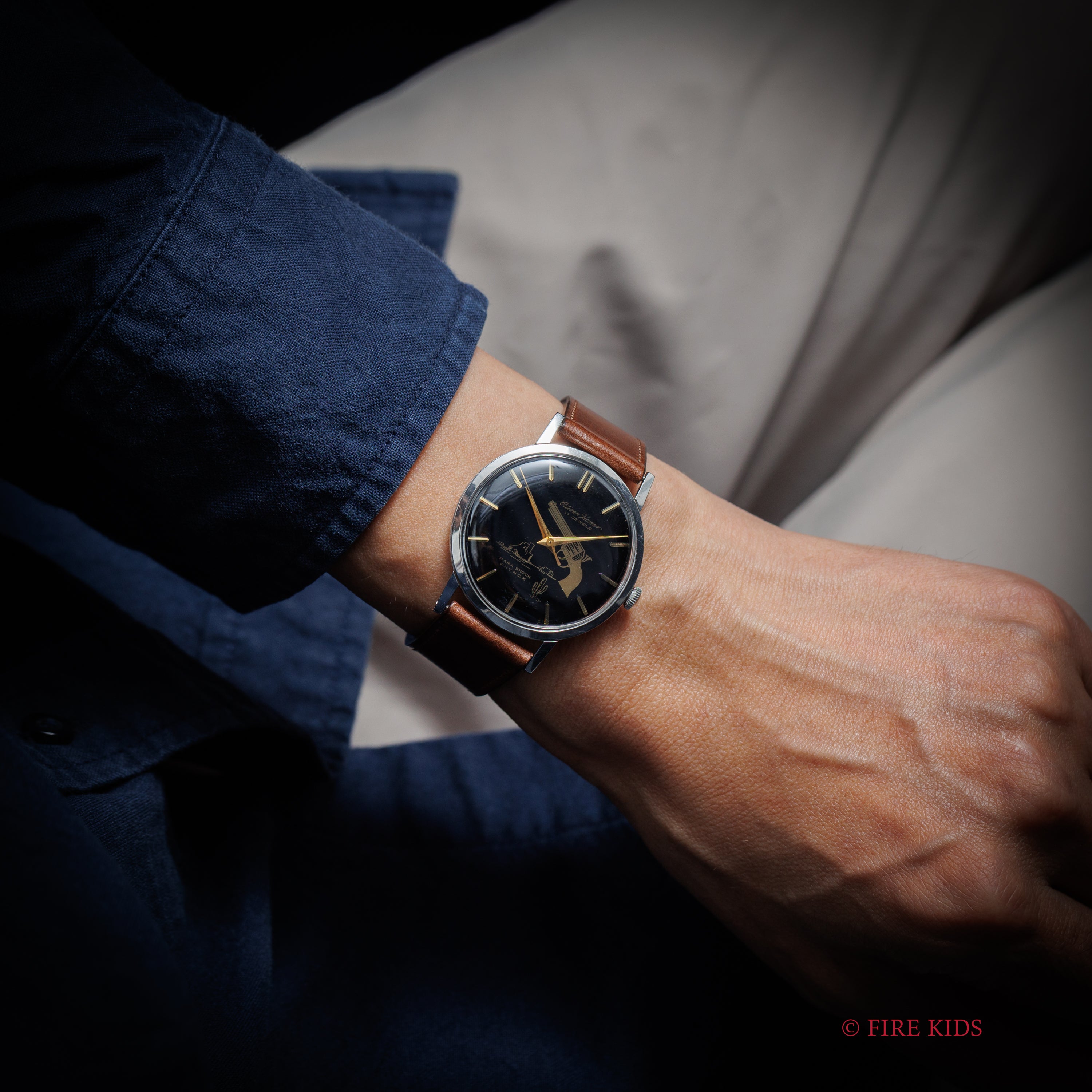 シチズン 1962年製 ホーマー ブラックダイヤル ピストル サボテン 手巻き 美品