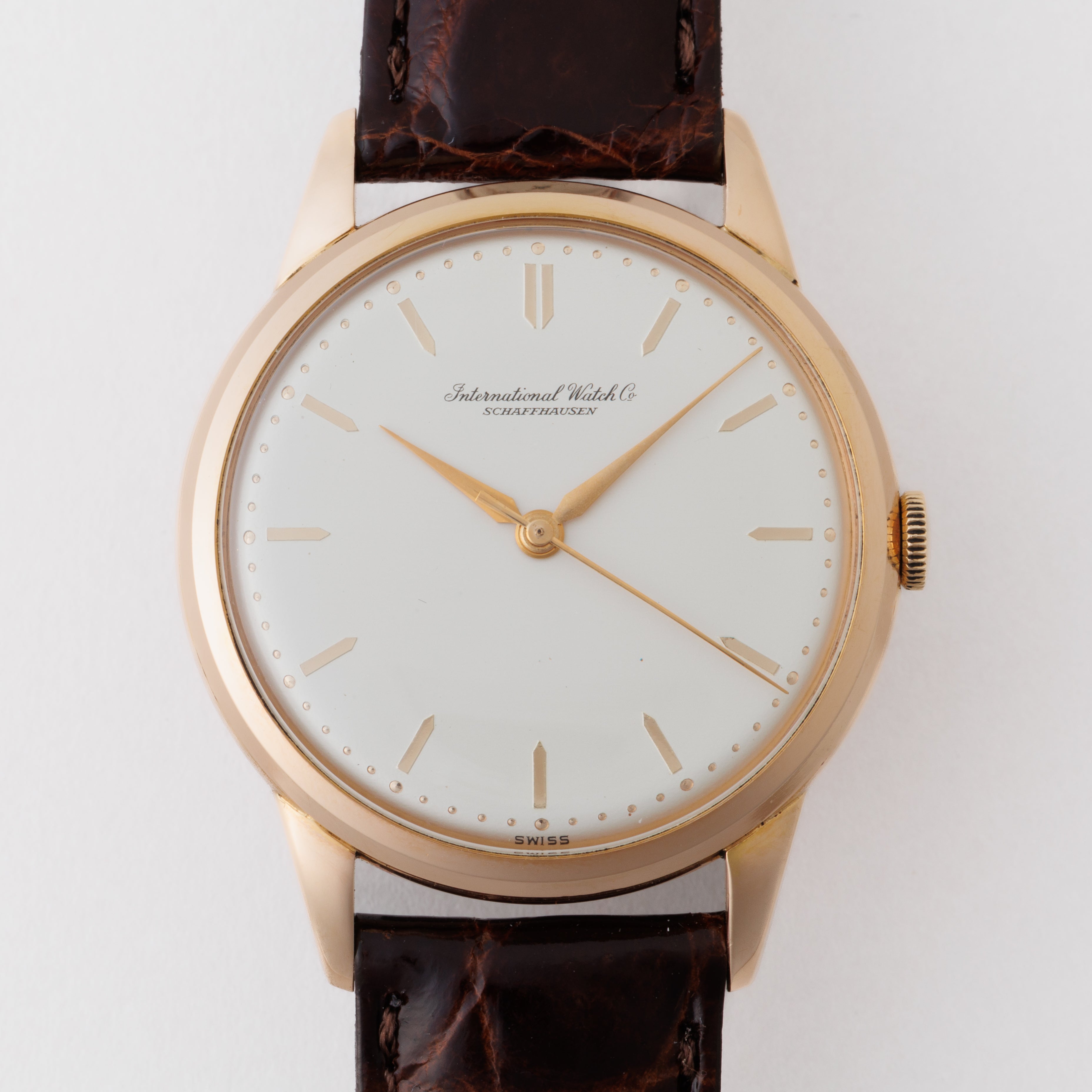 IWC 18金無垢ピンクゴールドラウンドケース 1963年製 手巻き Cal.89 Ref.604