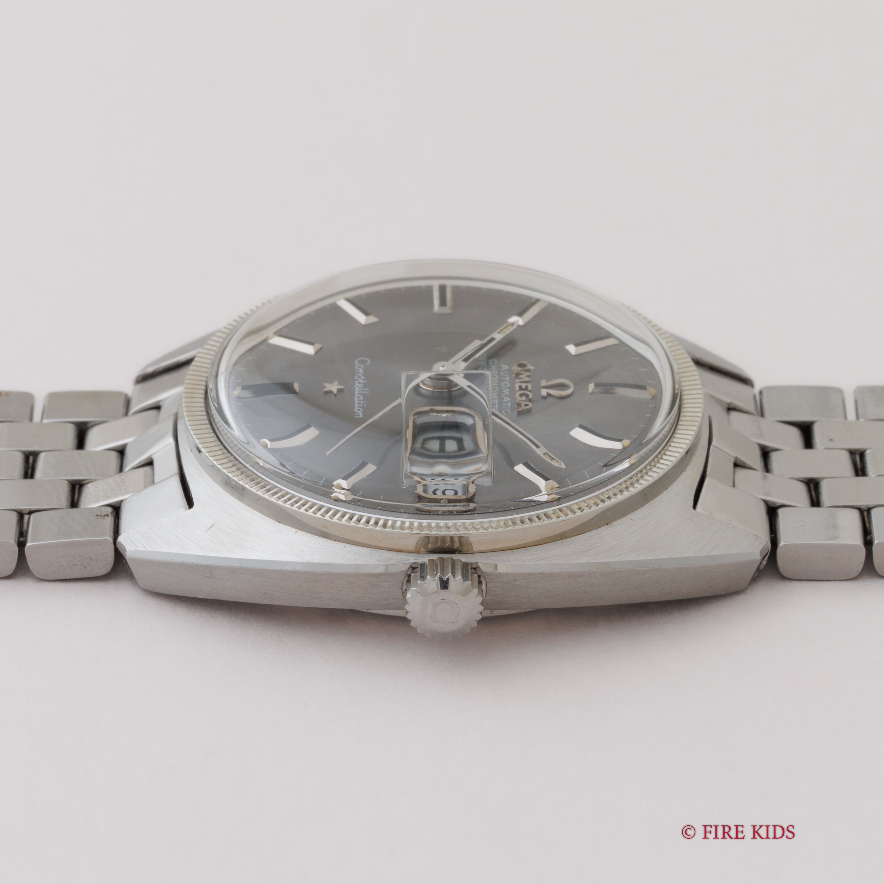 オメガ コンステレーション ジェンタ前期型 1970年製 グレーダイヤル 純正ブレス WGコインエッジベゼル