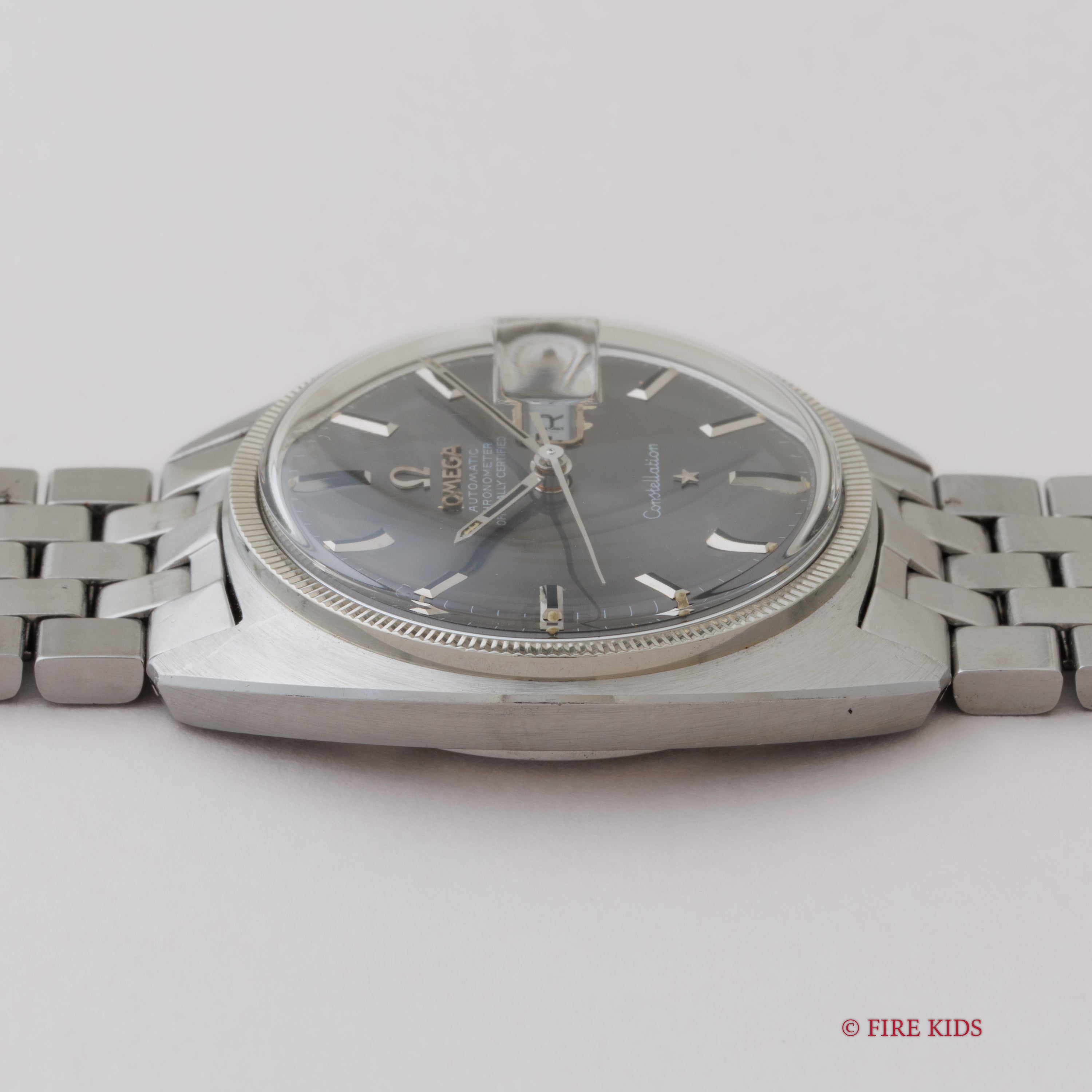 オメガ コンステレーション ジェンタ前期型 1970年製 グレーダイヤル 純正ブレス WGコインエッジベゼル