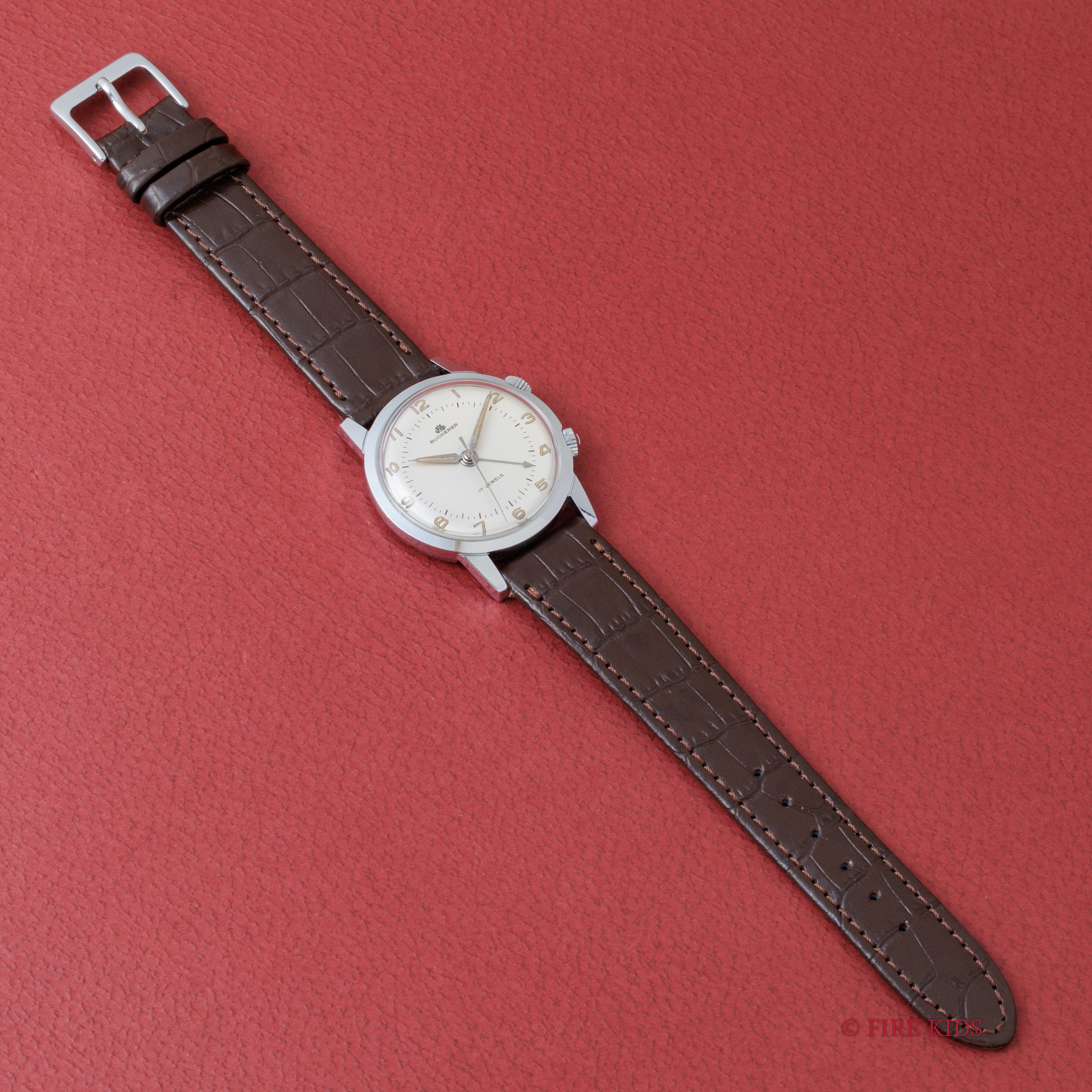 ブヘラ リストアラーム 1950年代製 アラビアダイヤル 手巻 Cal.AS1475