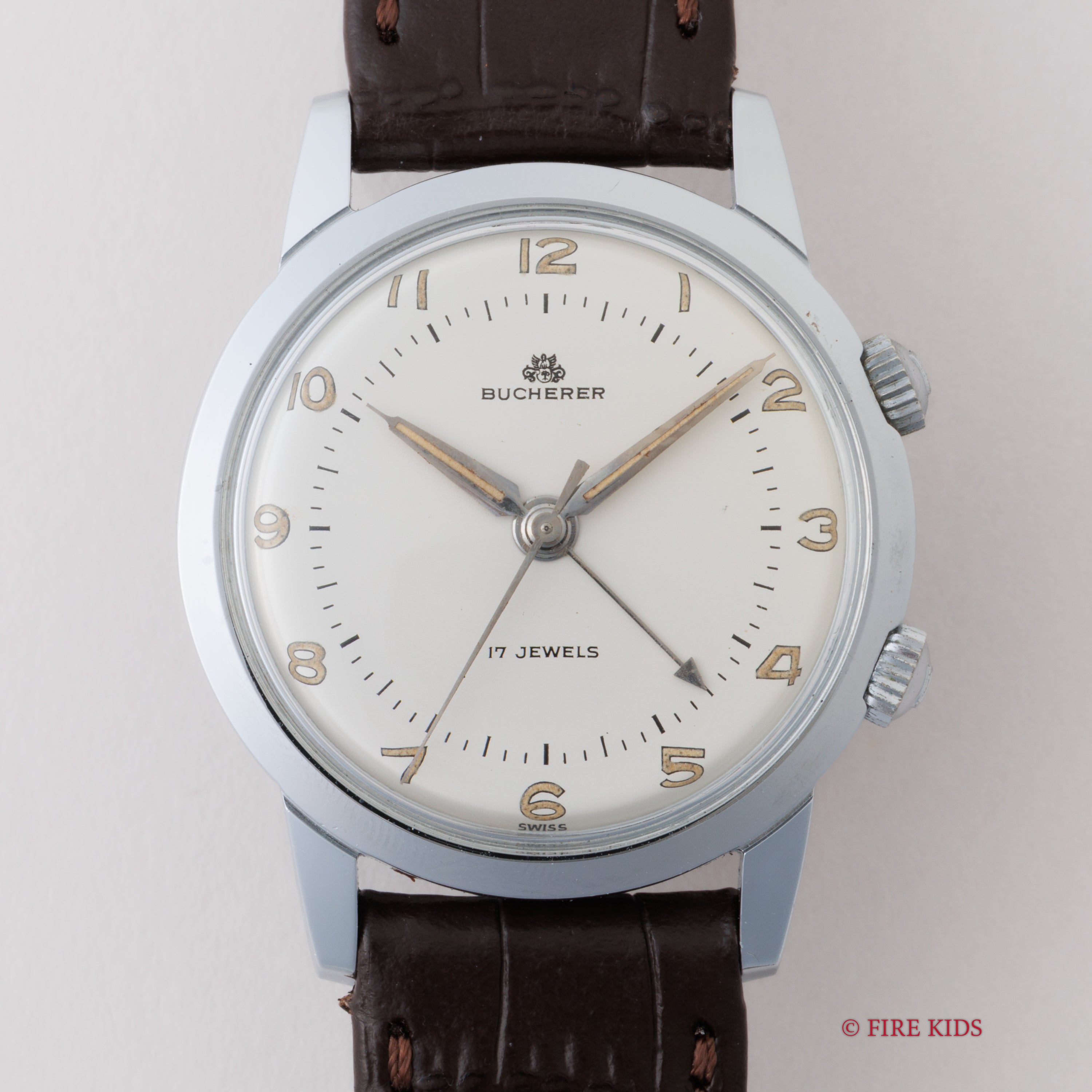 ブヘラ リストアラーム 1950年代製 アラビアダイヤル 手巻 Cal.AS1475