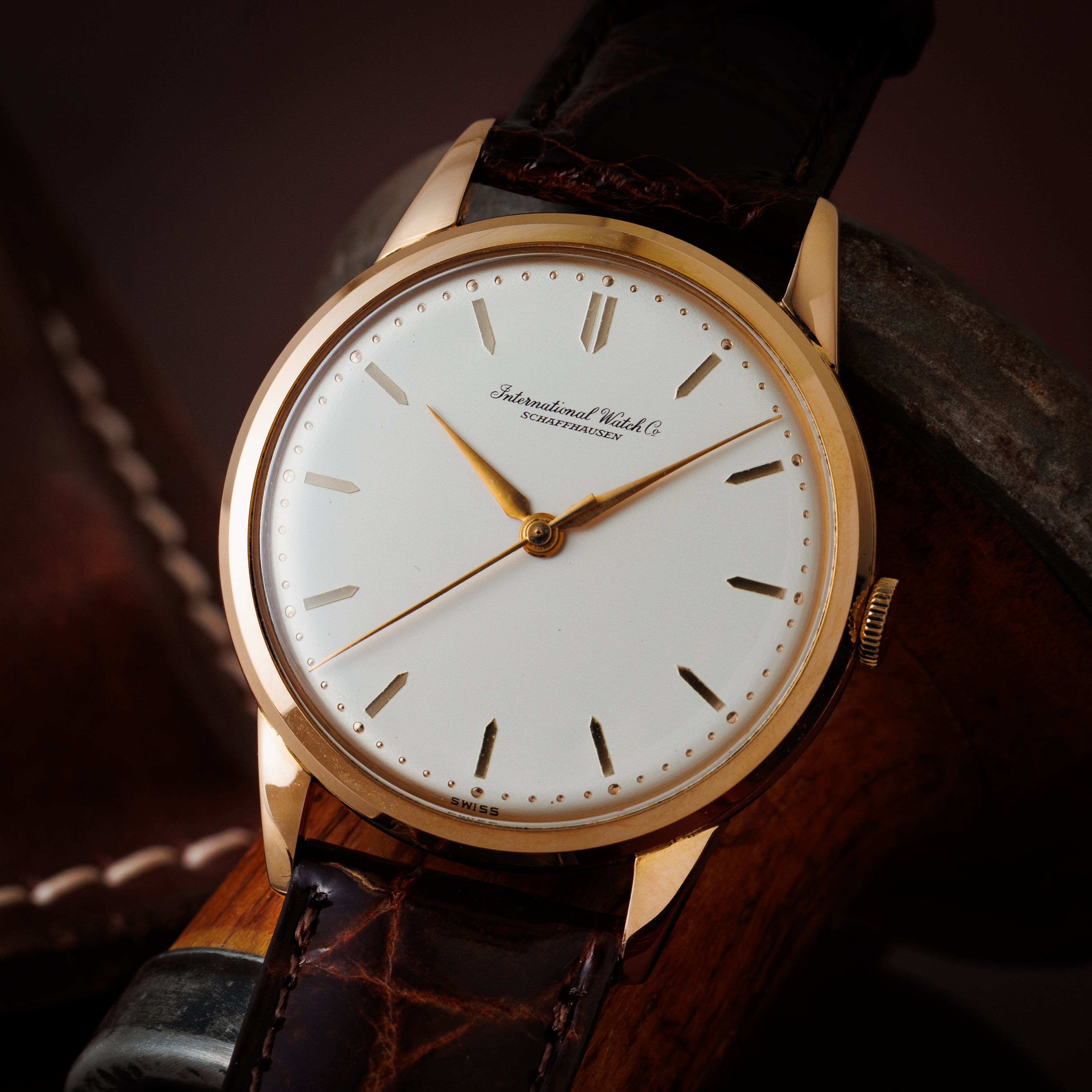 IWC 18金無垢ピンクゴールドラウンドケース 1963年製 手巻き Cal.89 Ref.604