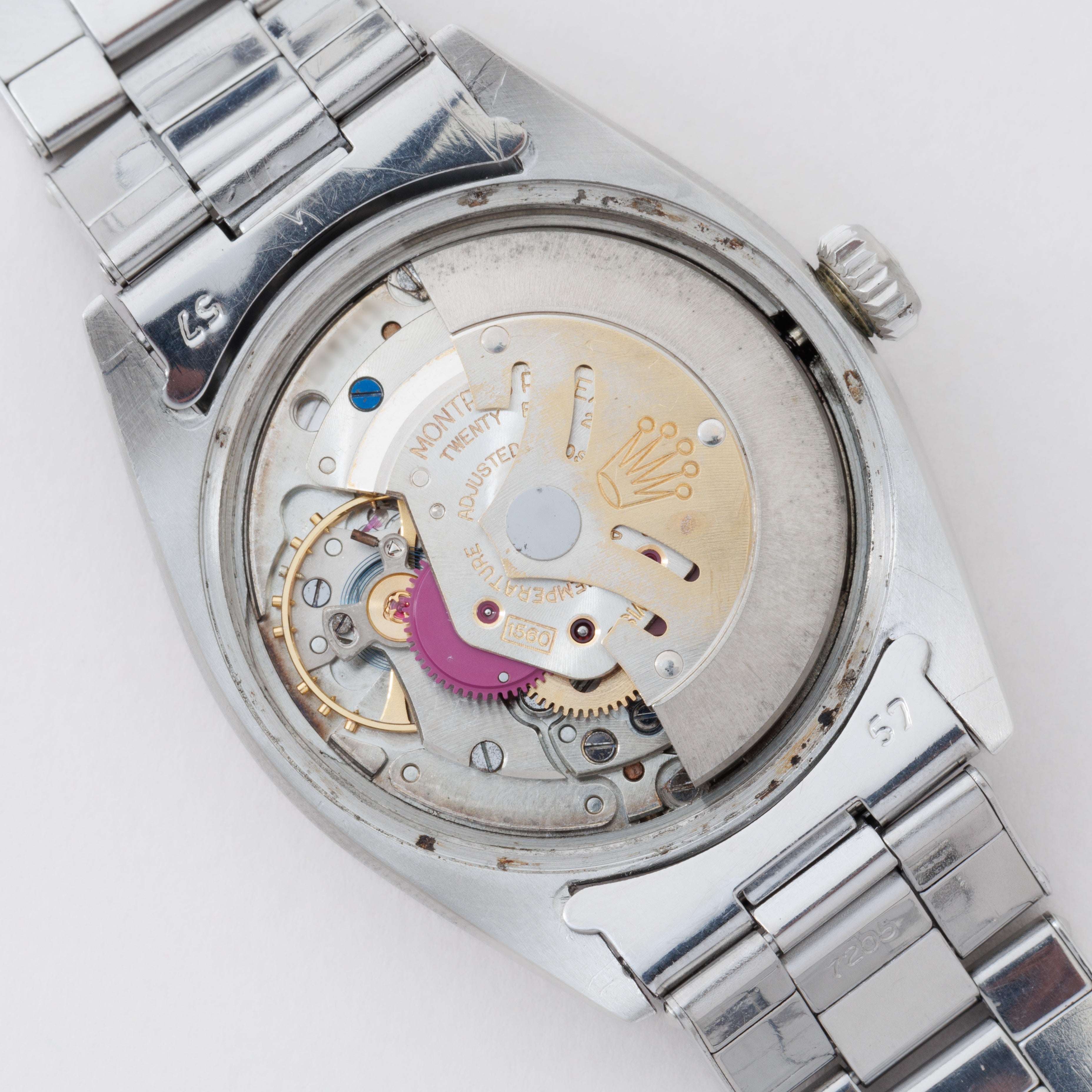 ロレックス 1961年製 オイスターパーペチュアルデイト Ref.1500 ドーフィンハンド 純正リベットブレス