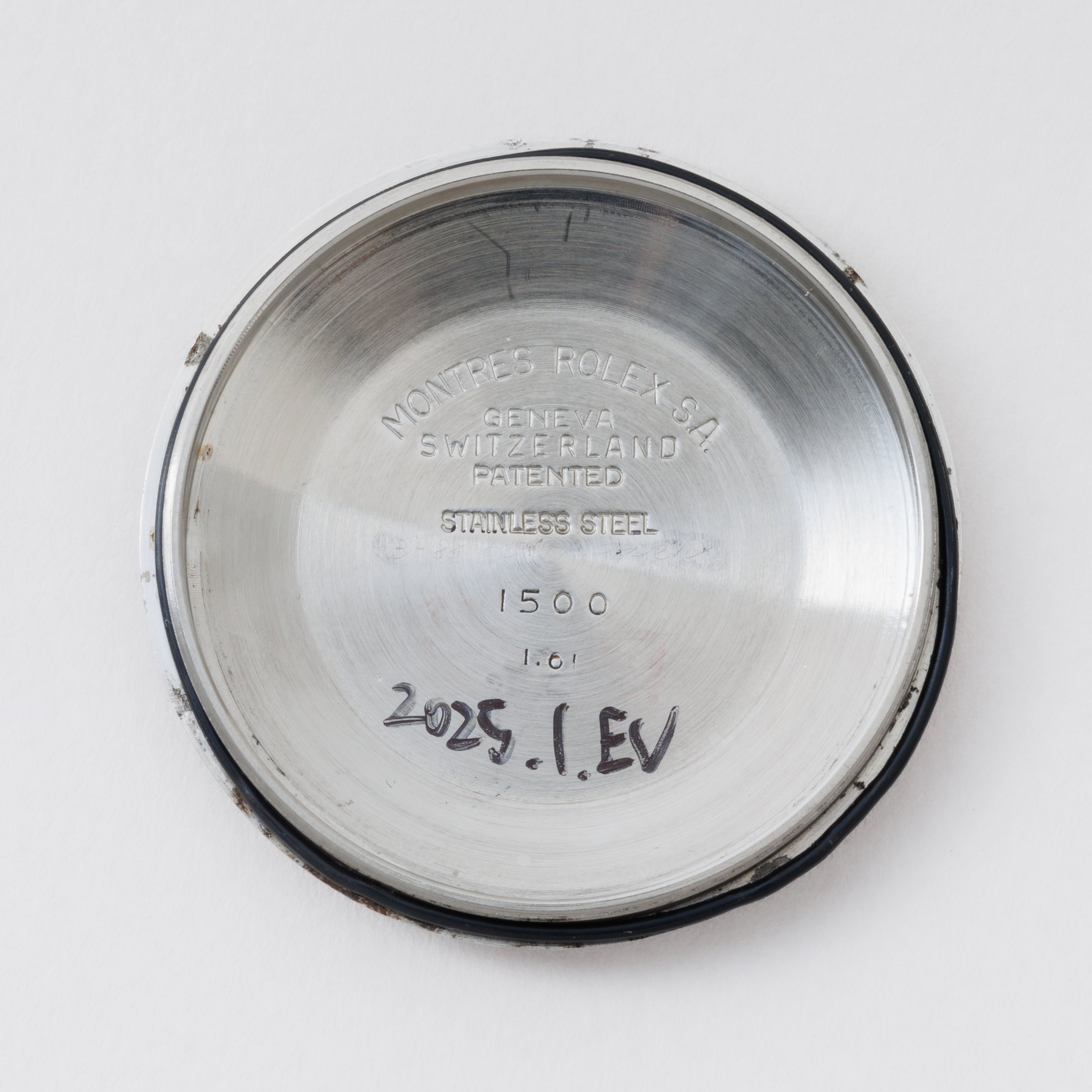 ロレックス 1961年製 オイスターパーペチュアルデイト Ref.1500 ドーフィンハンド 純正リベットブレス