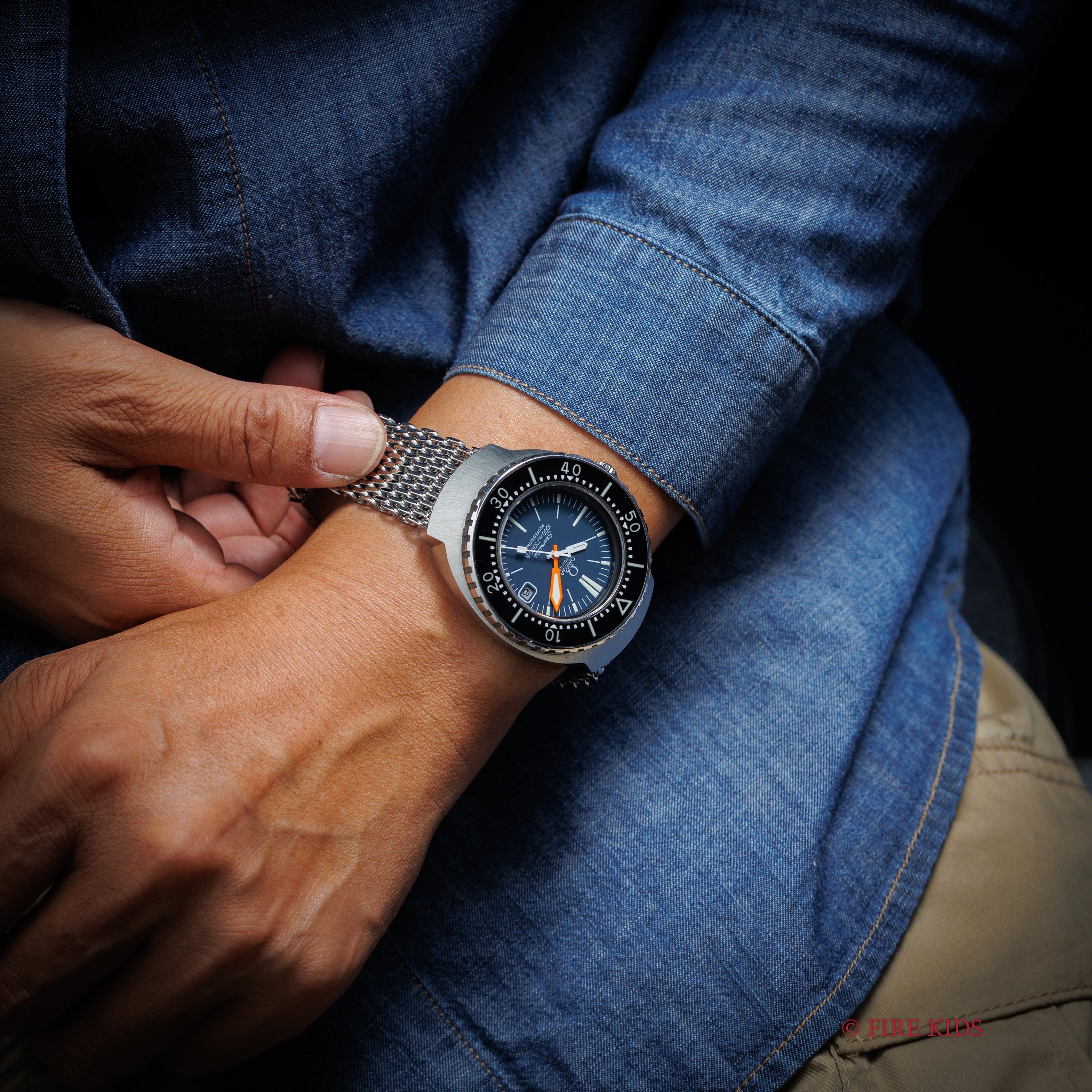 オメガ シーマスター プロプロフ 1000m 1971年製 Ref.166.093 レフティ 純正メッシュブレス