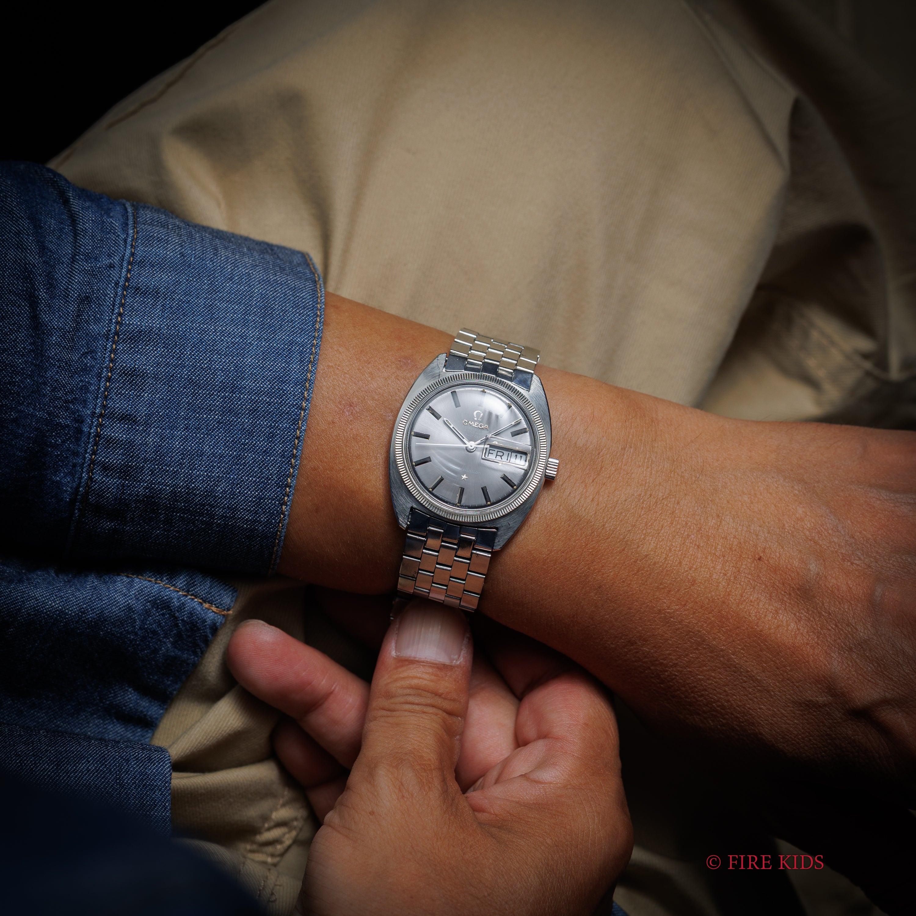 オメガ コンステレーション ジェンタ前期型 1970年製 グレーダイヤル 純正ブレス WGコインエッジベゼル