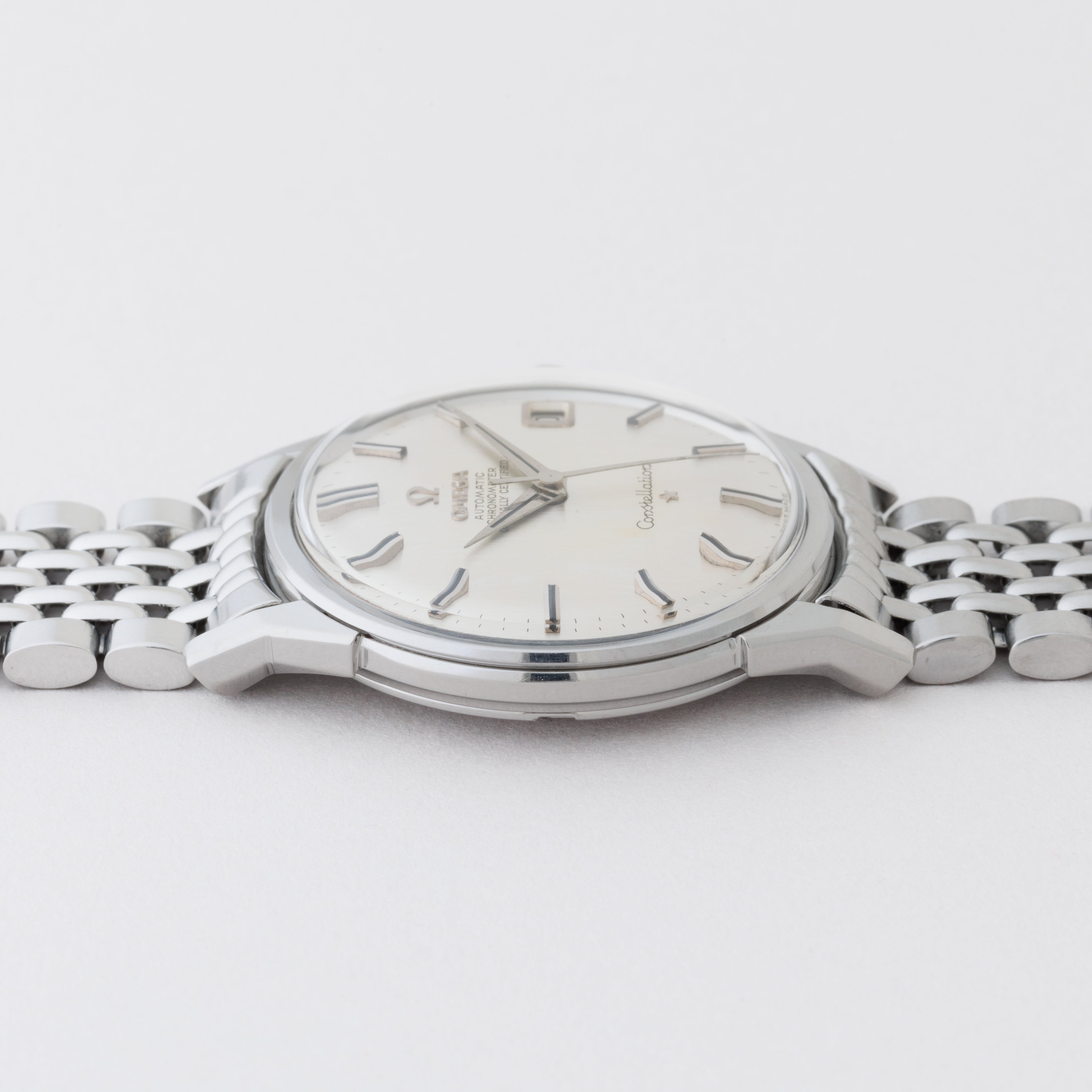 オメガ コンステレーション 1963年製 Ref.168.005 ギャラ付 シルバーダイヤル 純正ライスブレス付き