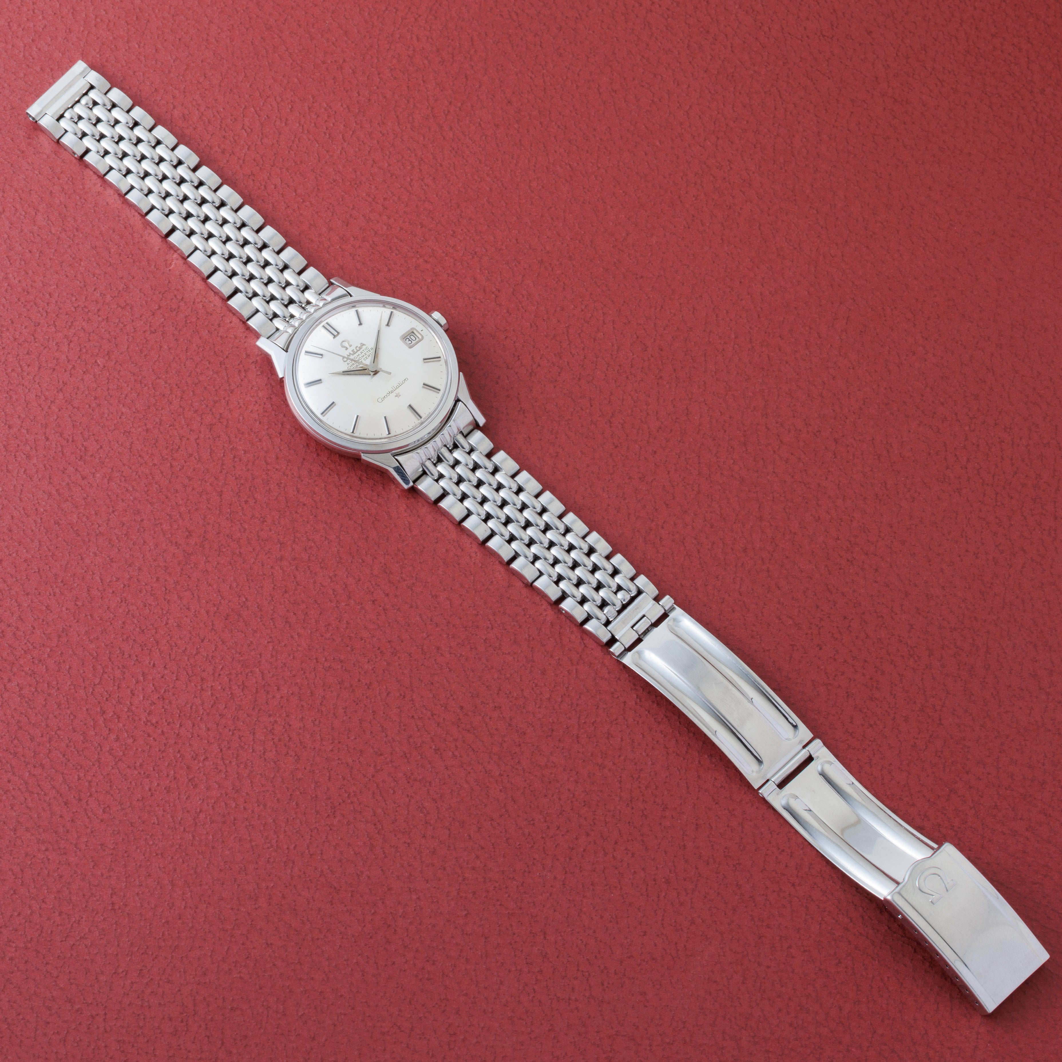 オメガ コンステレーション 1963年製 Ref.168.005 ギャラ付 シルバーダイヤル 純正ライスブレス付き