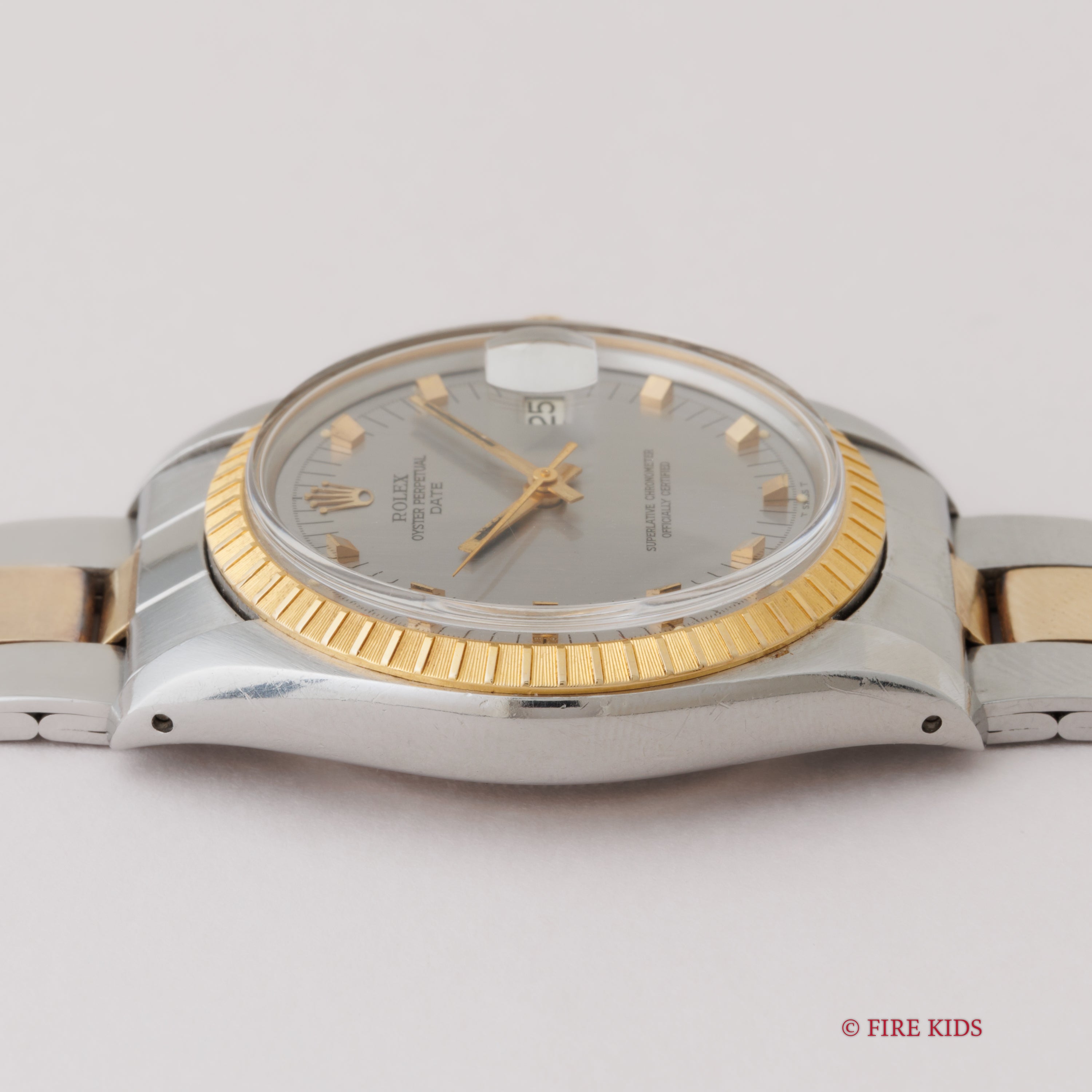 ロレックス 1974年製 オイスターパーペチュアルデイト コンビRef.1505 ショートインデックス 純正ブレス