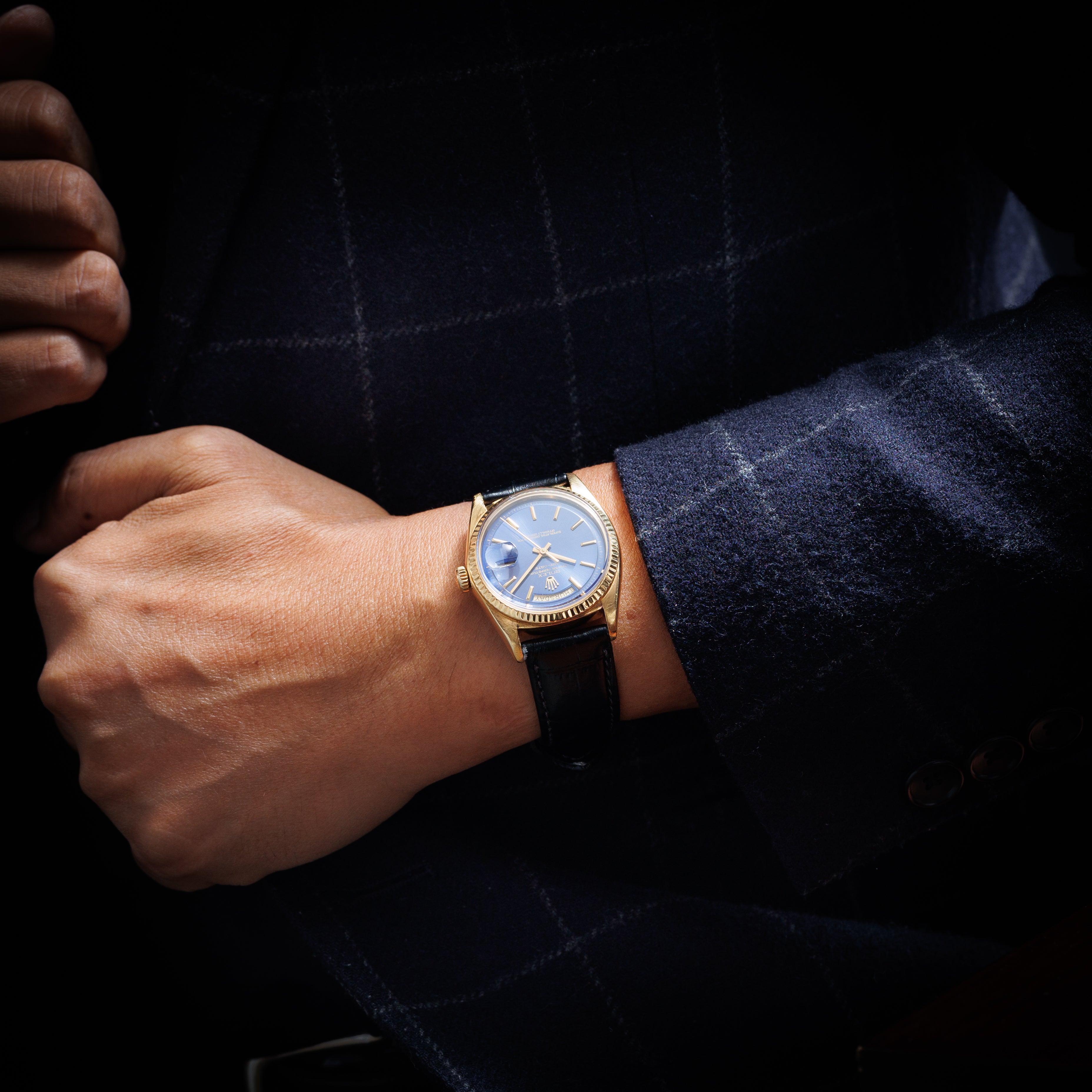 ロレックス デイデイト 1971年製 18金無垢 Ref.1803 ブルーダイヤル 箱付き