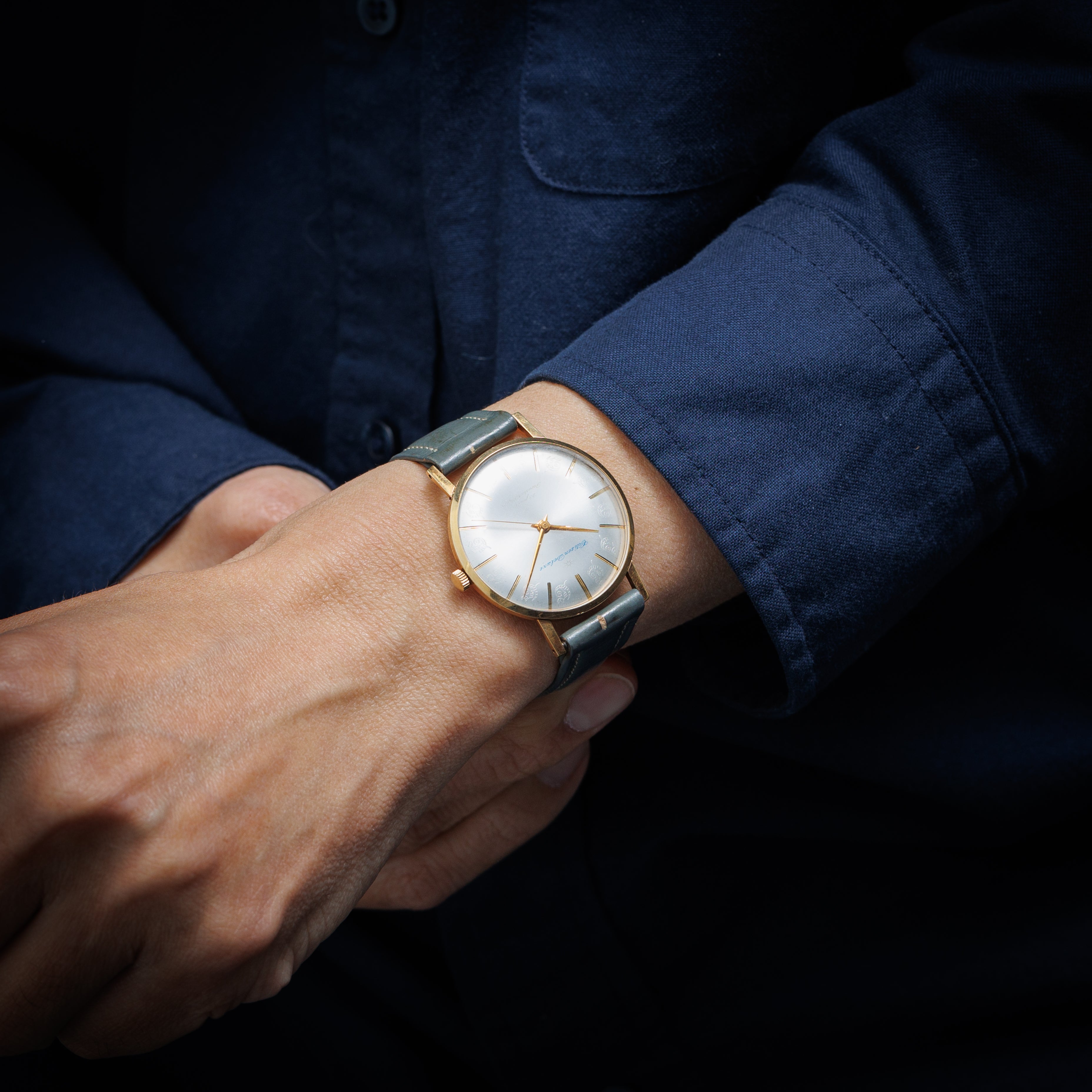 シチズン 1961年製 デラックス 箱付き 花文字 手巻き 23石